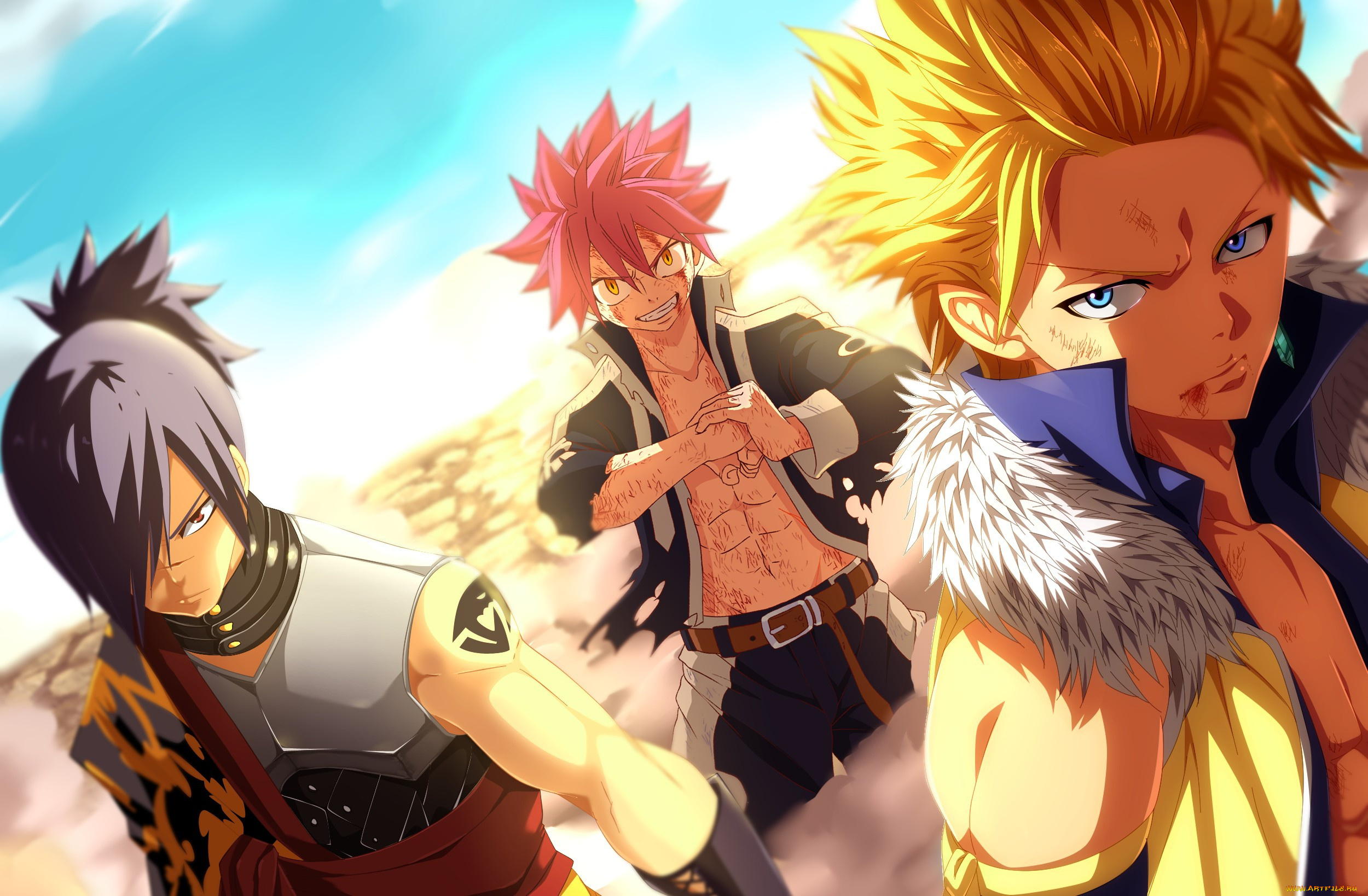 аниме, fairy, tail, natsu, rogue, dragon, asian, manga, japanese, sting