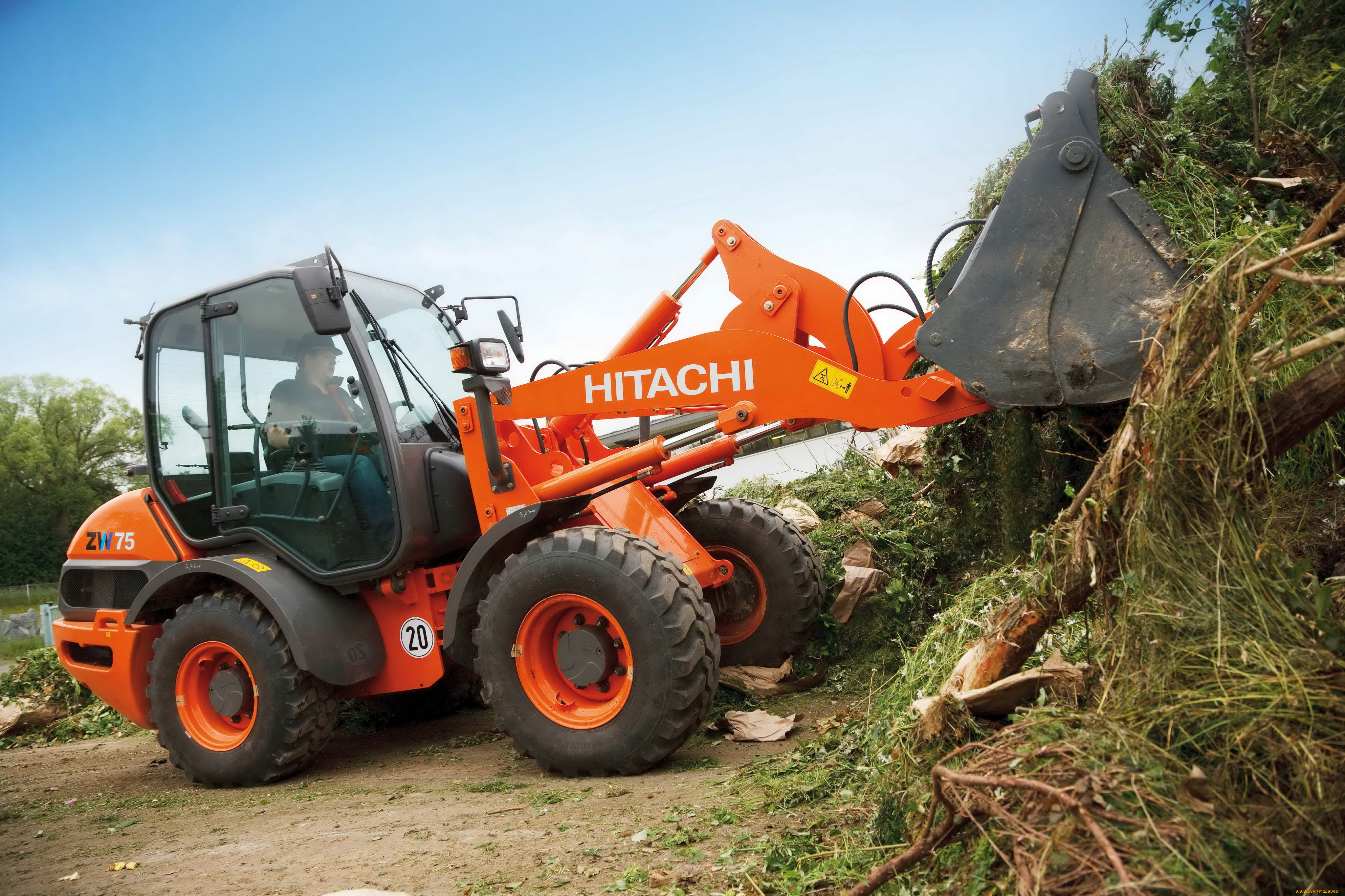 техника, фронтальные, погрузчики, hitachi