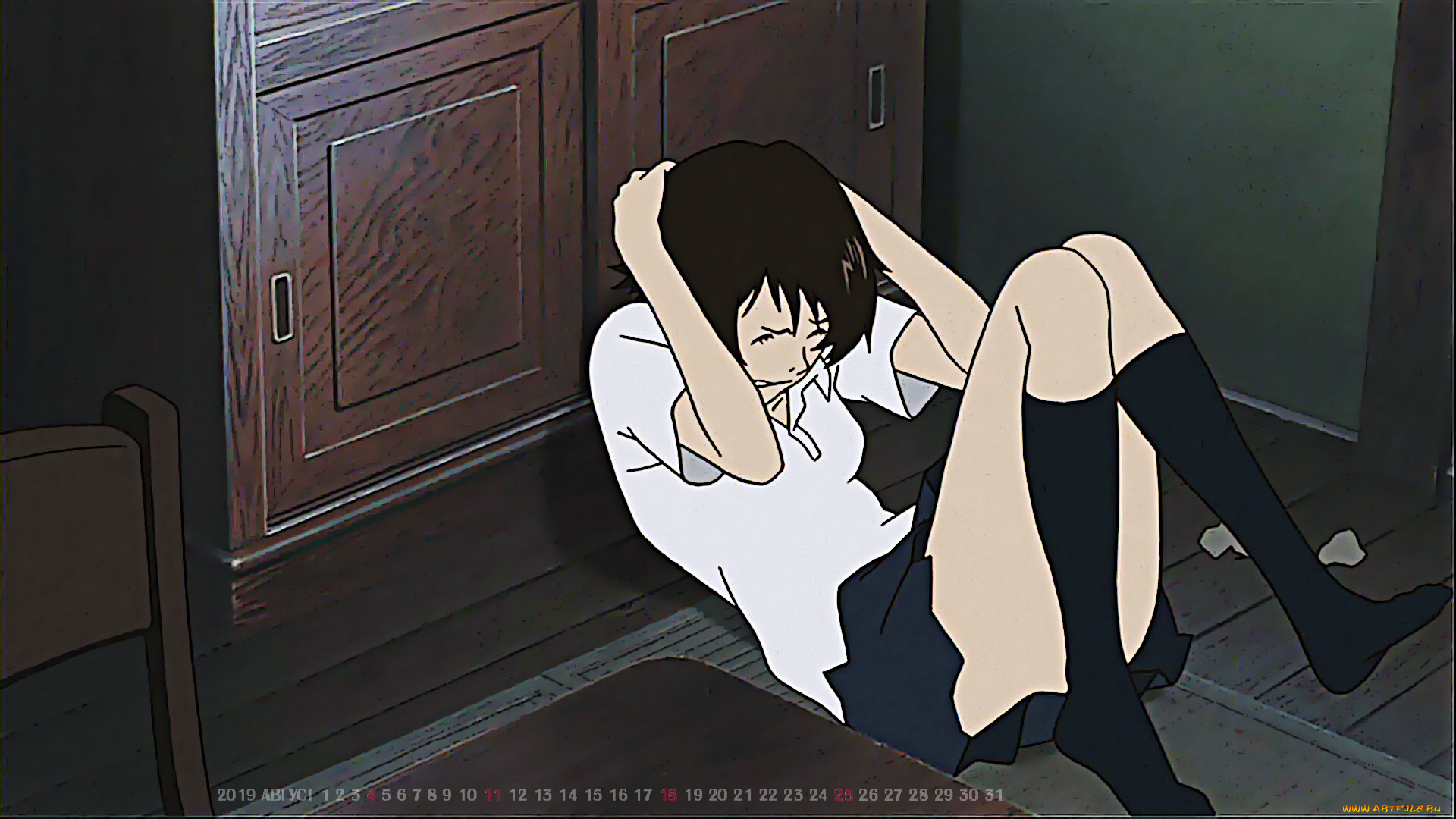 календари, аниме, 2019, комната, эмоции, девушка, calendar, мебель, девочка