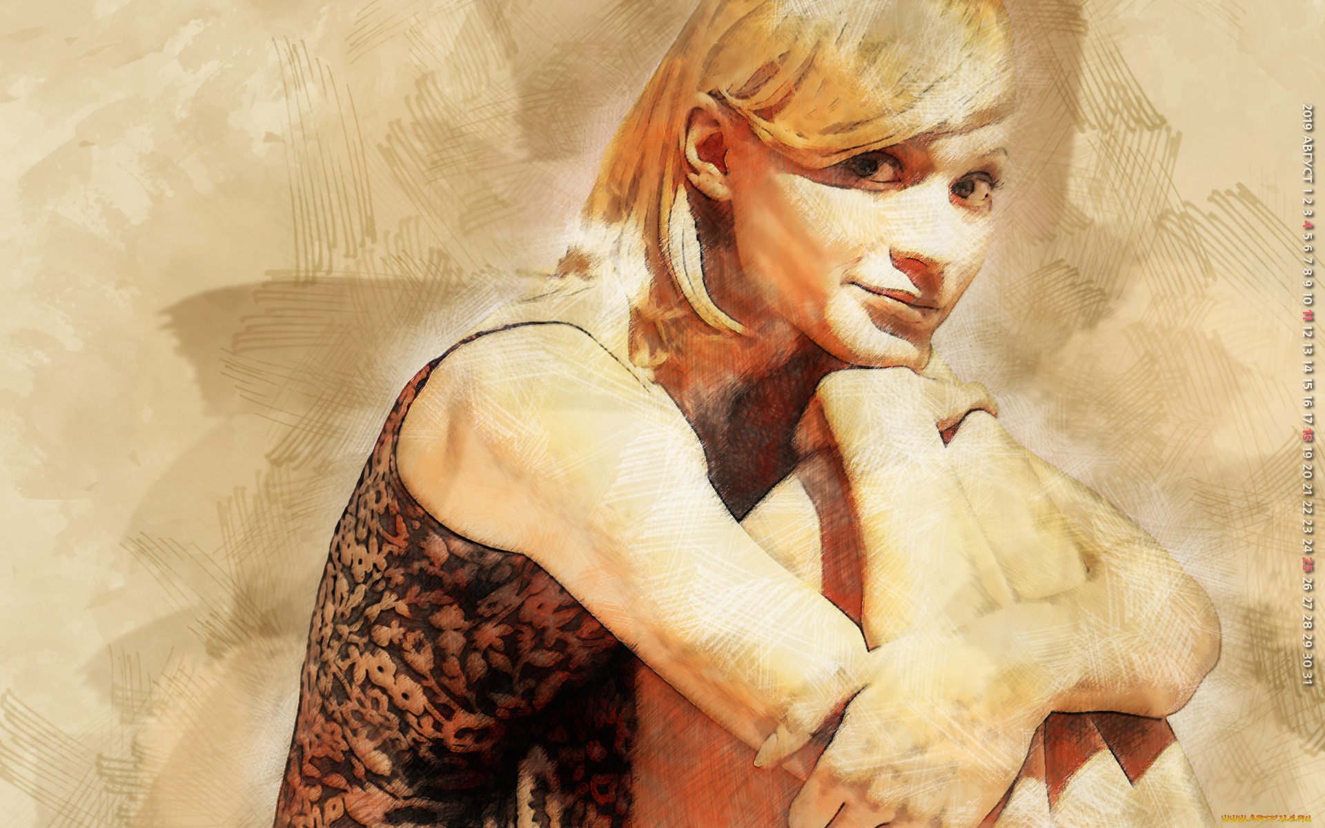 календари, компьютерный, дизайн, 2019, calendar, взгляд, девушка, женщина, поза