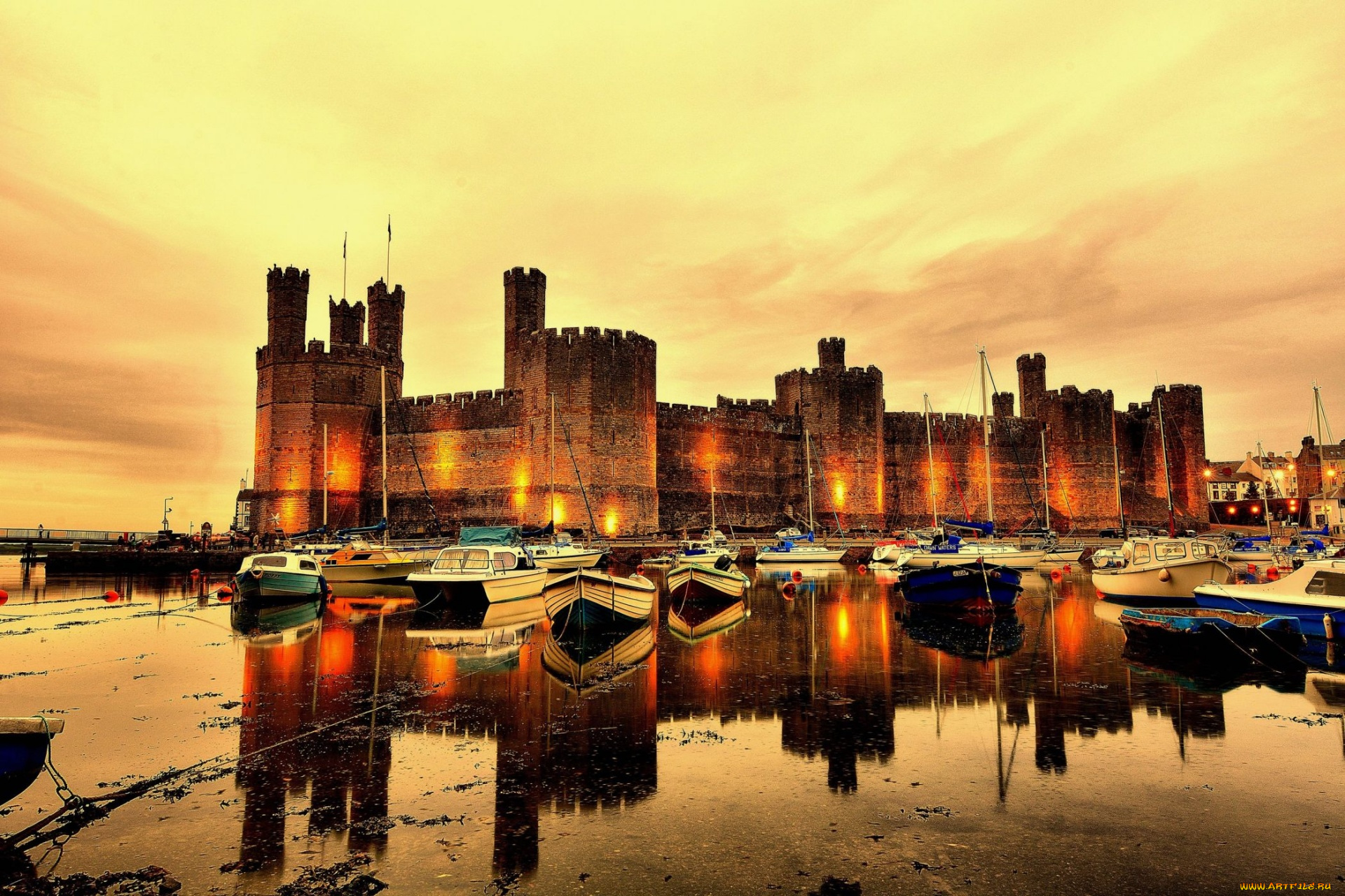 caernarfon, castle, города, замки, англии, caernarfon, castle
