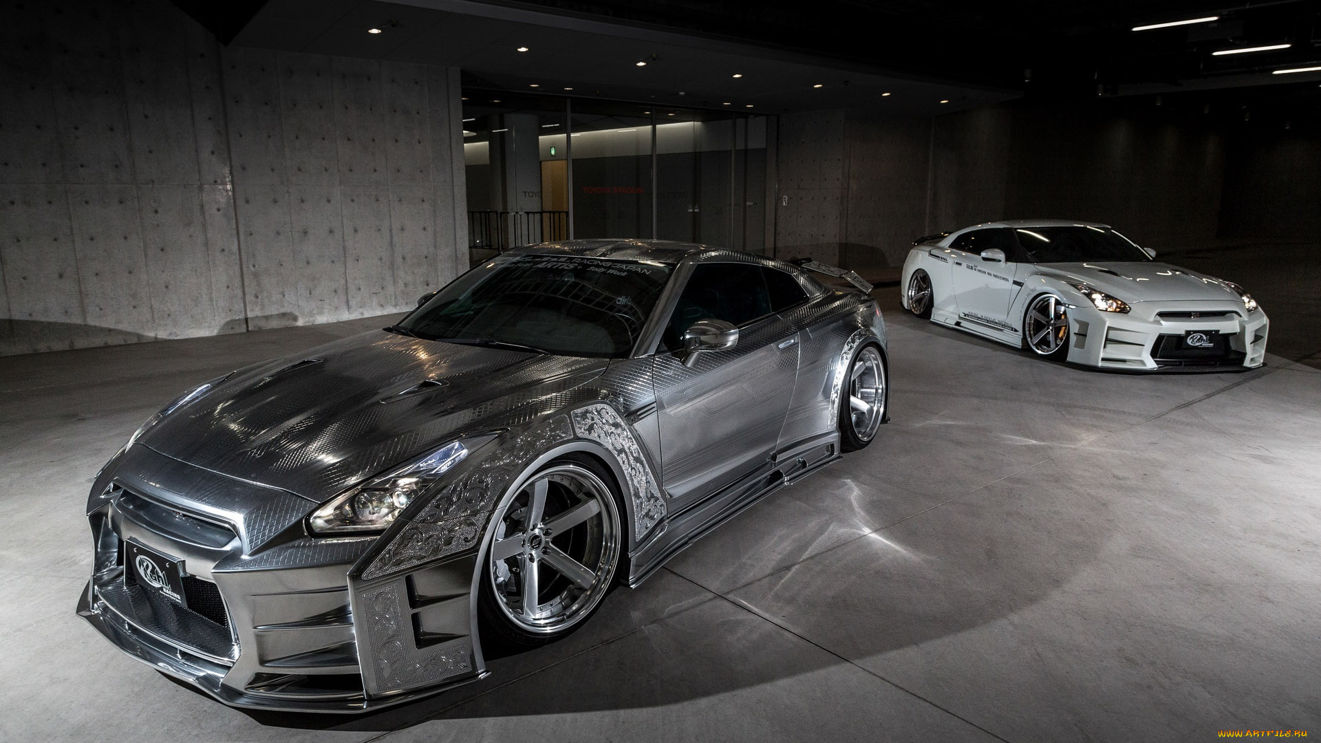 автомобили, nissan, datsun, gtr, racing, white, silver, 2, and, kuhl