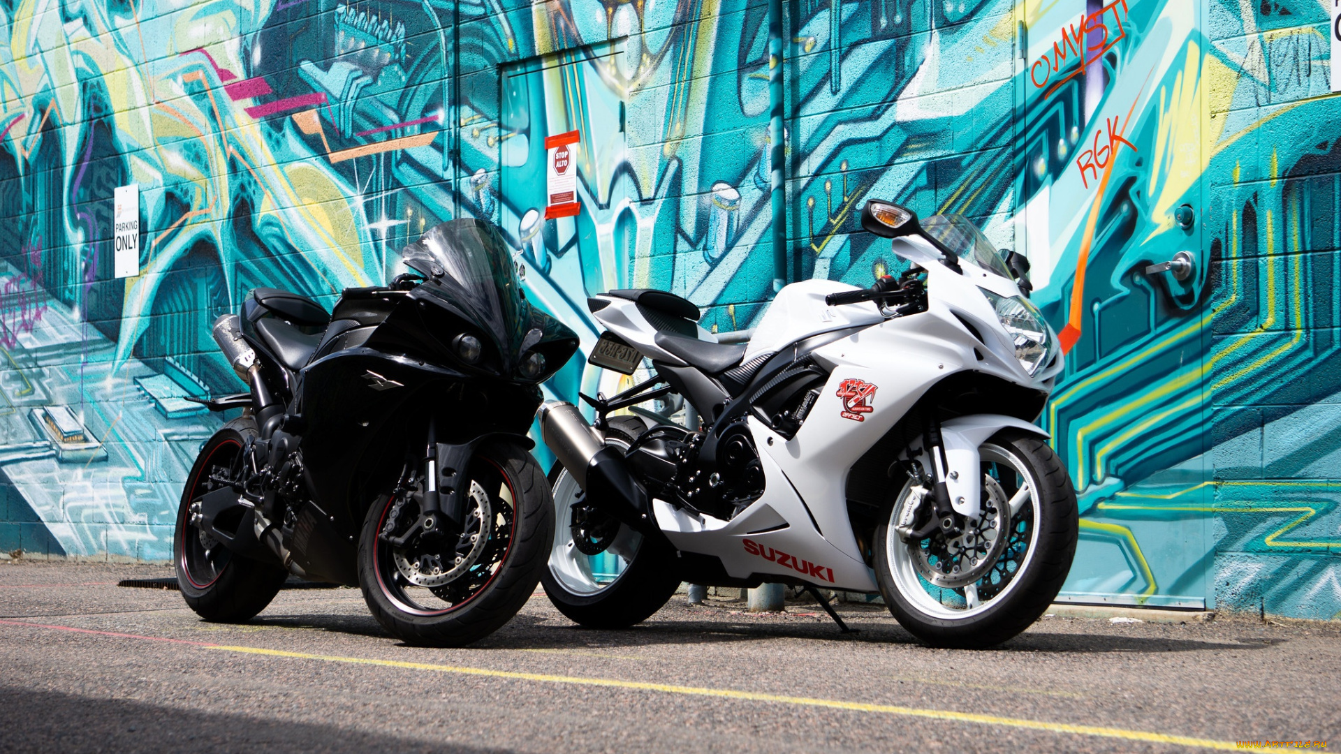 мотоциклы, разные, вместе, suzuki, yamaha, yzf, r1, gsx, r, 750