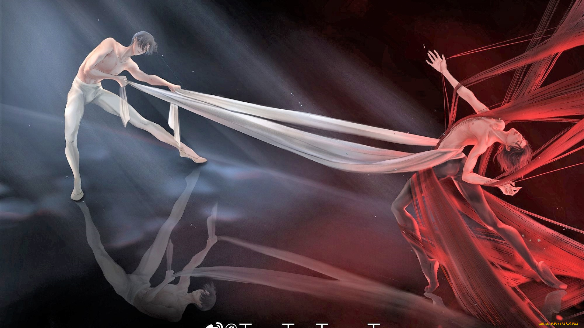 рисованное, люди, танец, балет, полотна