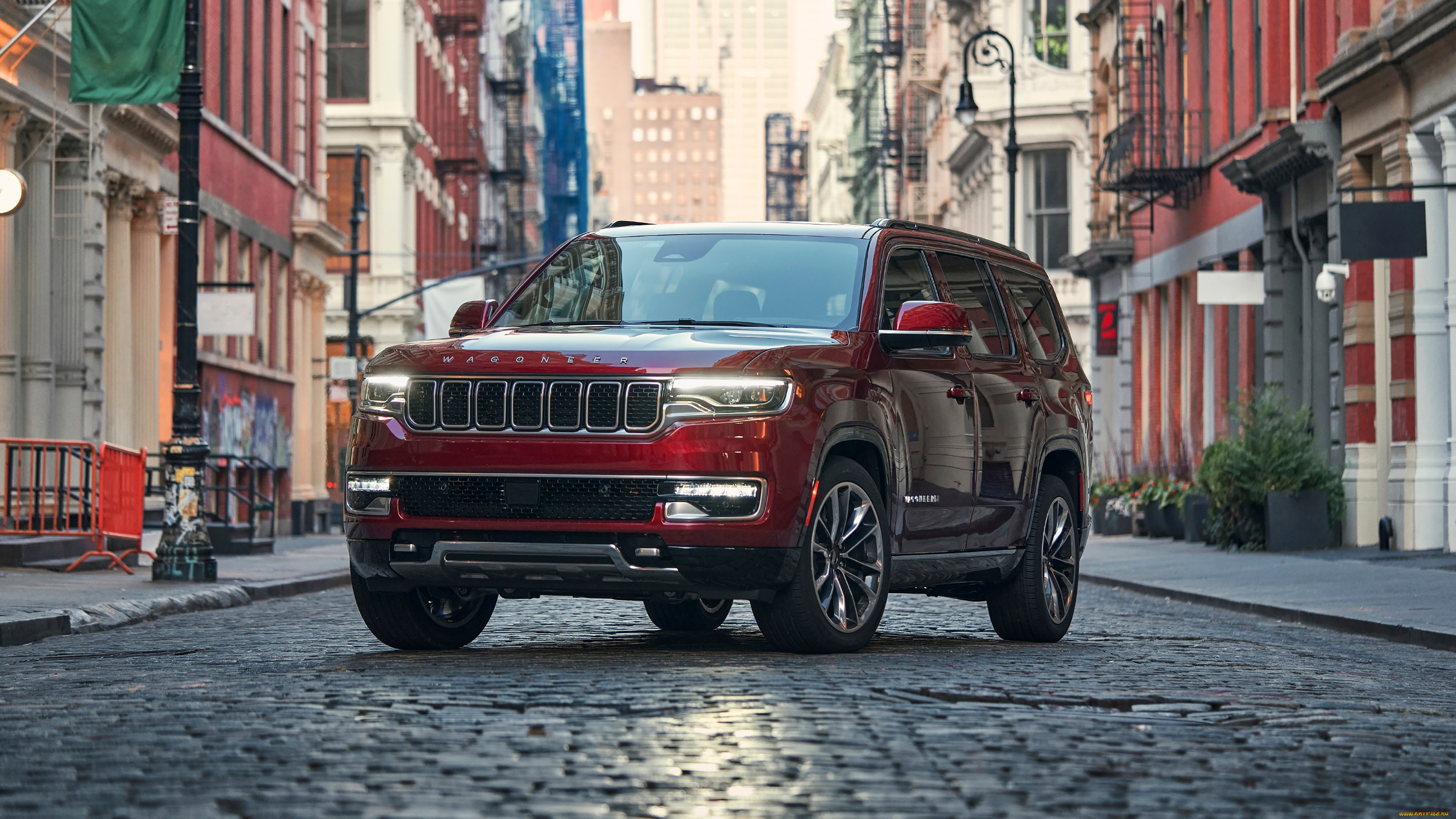 автомобили, jeep, красный, 2022, wagoneer, series, ii, город, улица, джип