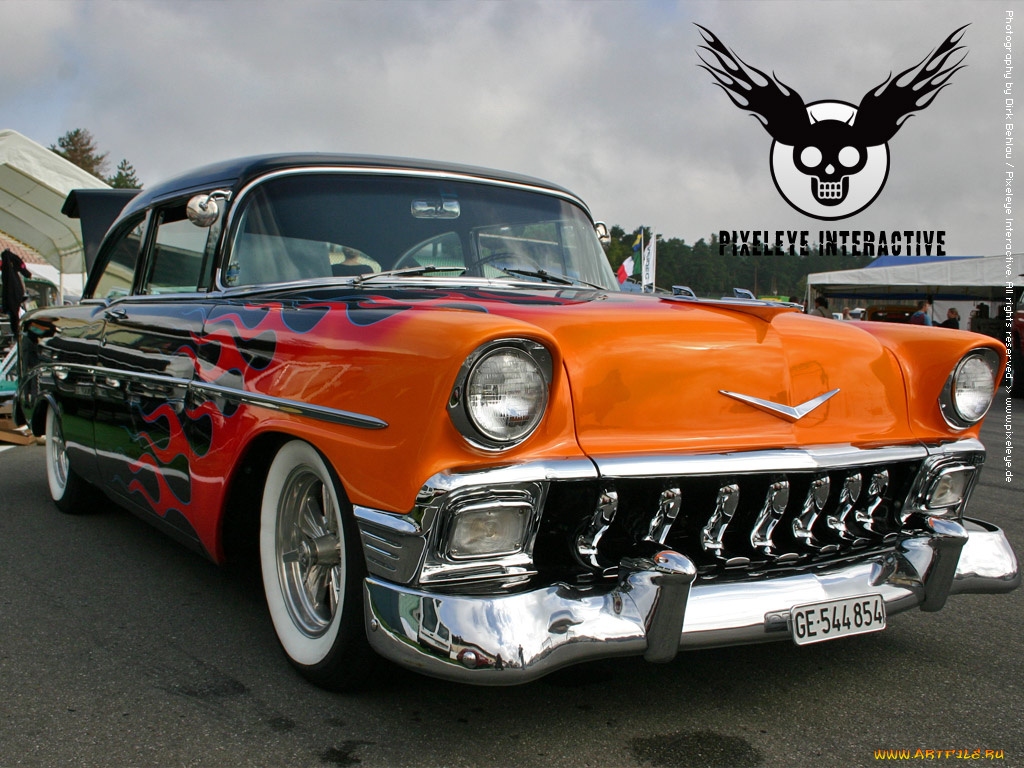 chevrolet, bel, air, flames, автомобили, выставки, уличные, фото