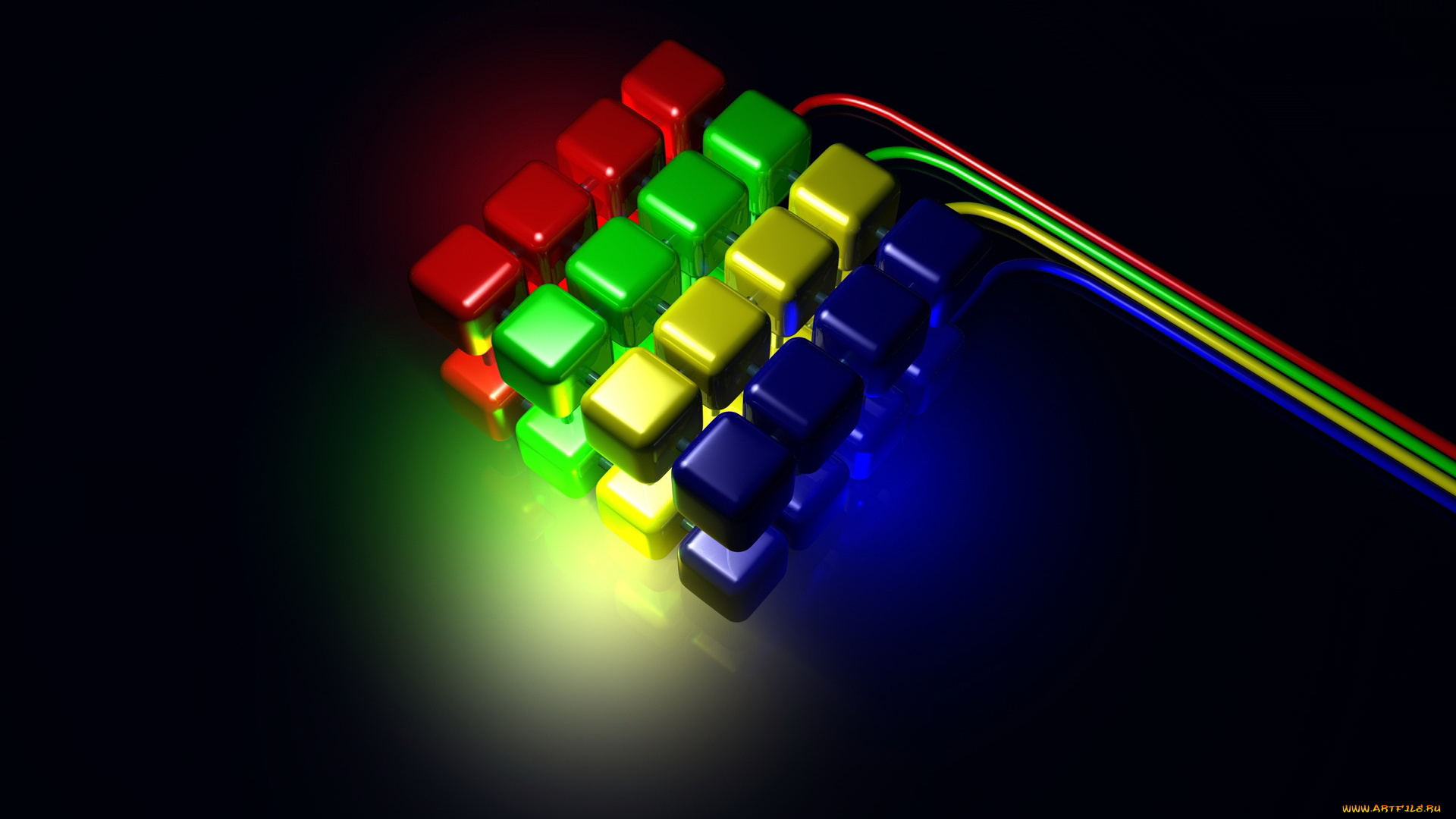 3д, графика, другое, цвета, кубики