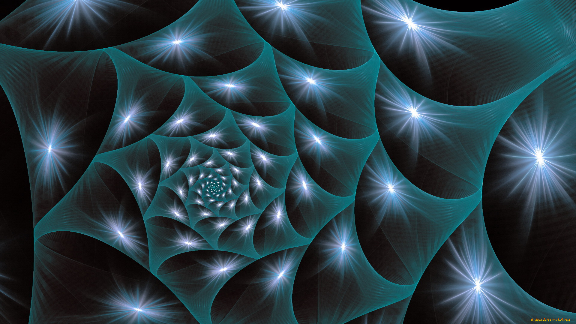 3д, графика, fractal, фракталы, синий, тёмный