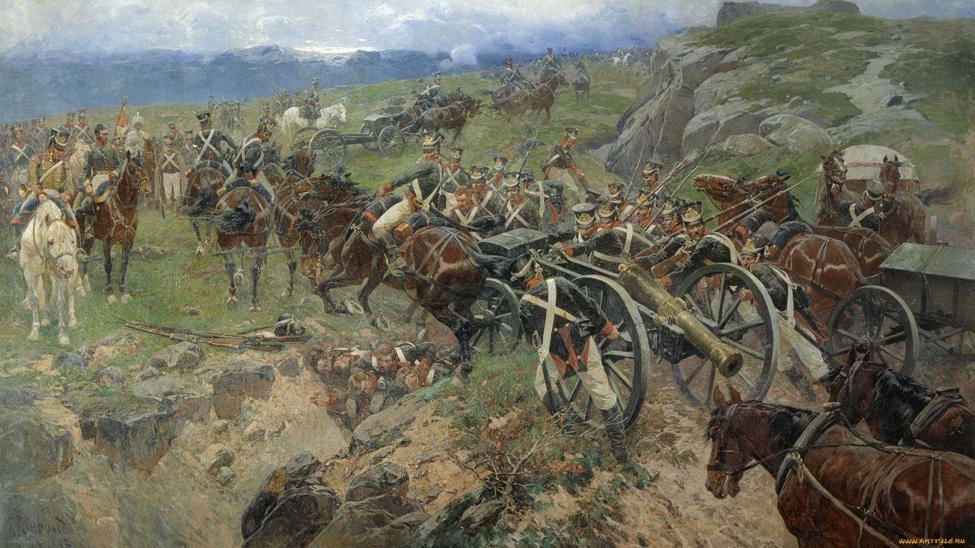 франц, рубо, живой, мост, рисованные