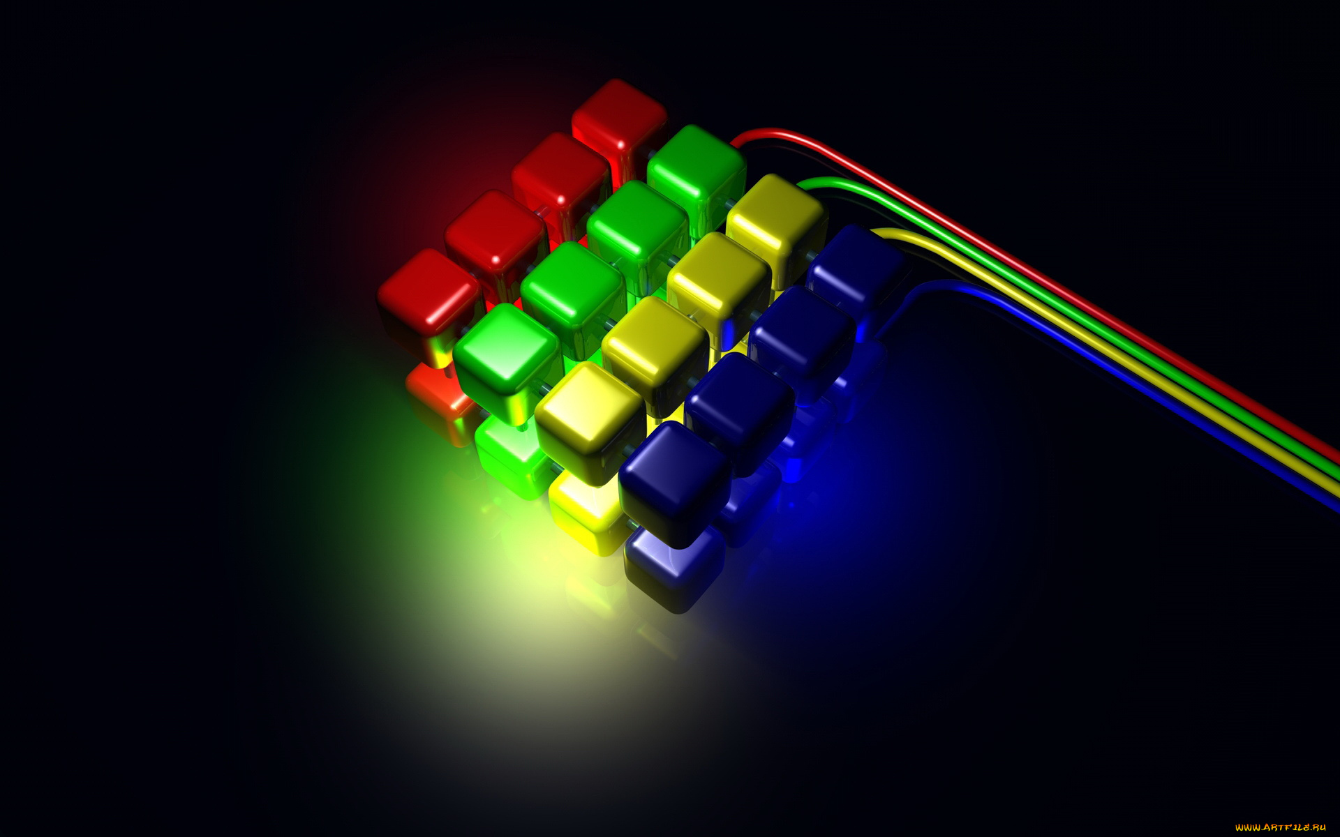 3д, графика, другое, цвета, кубики
