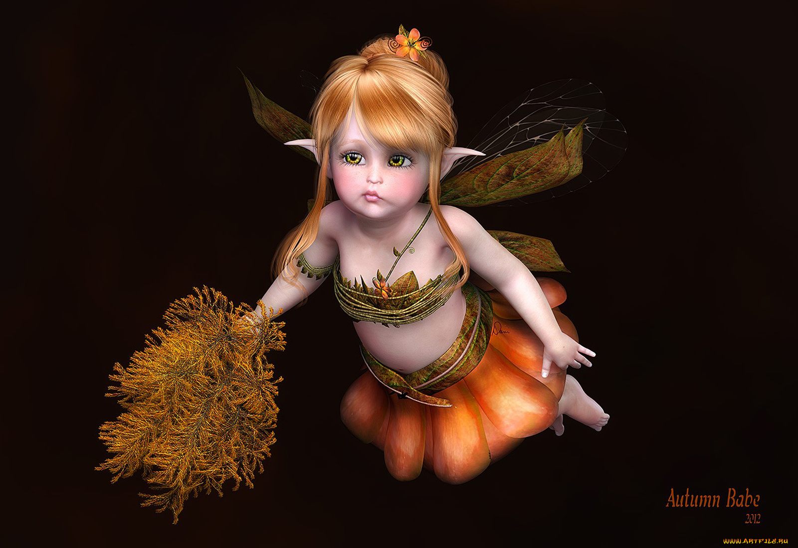 3д, графика, elves, эльфы, autumn, babe