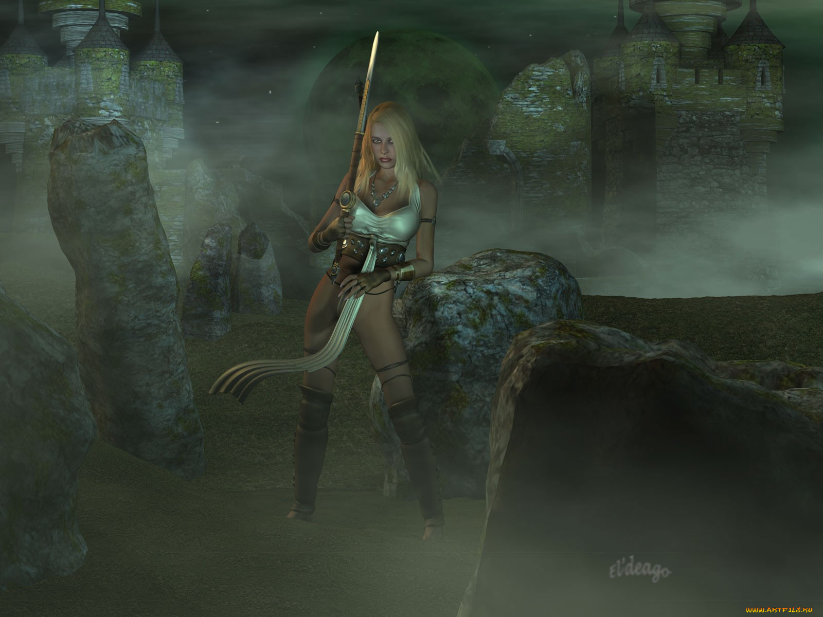 3д, графика, amazon, амазонки, raging, moon