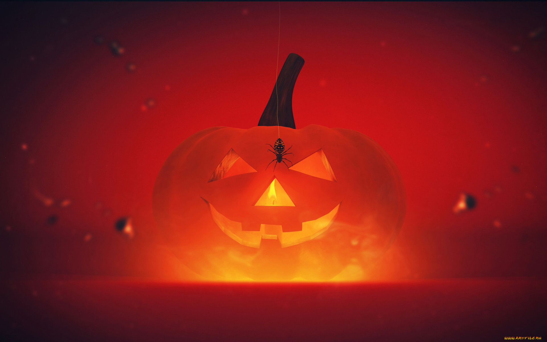 праздничные, хэллоуин, красный, тыква, паук