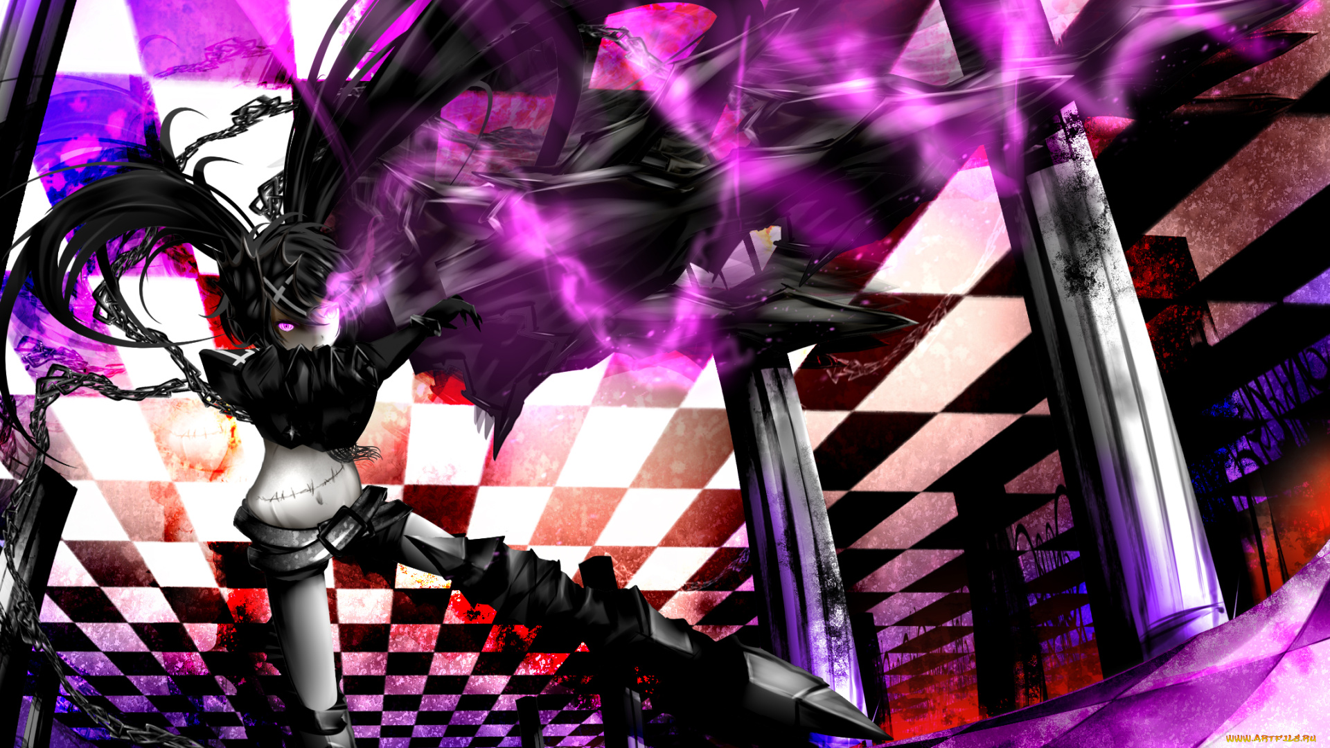 by, kitamuraeri, аниме, black, rock, shooter, insane