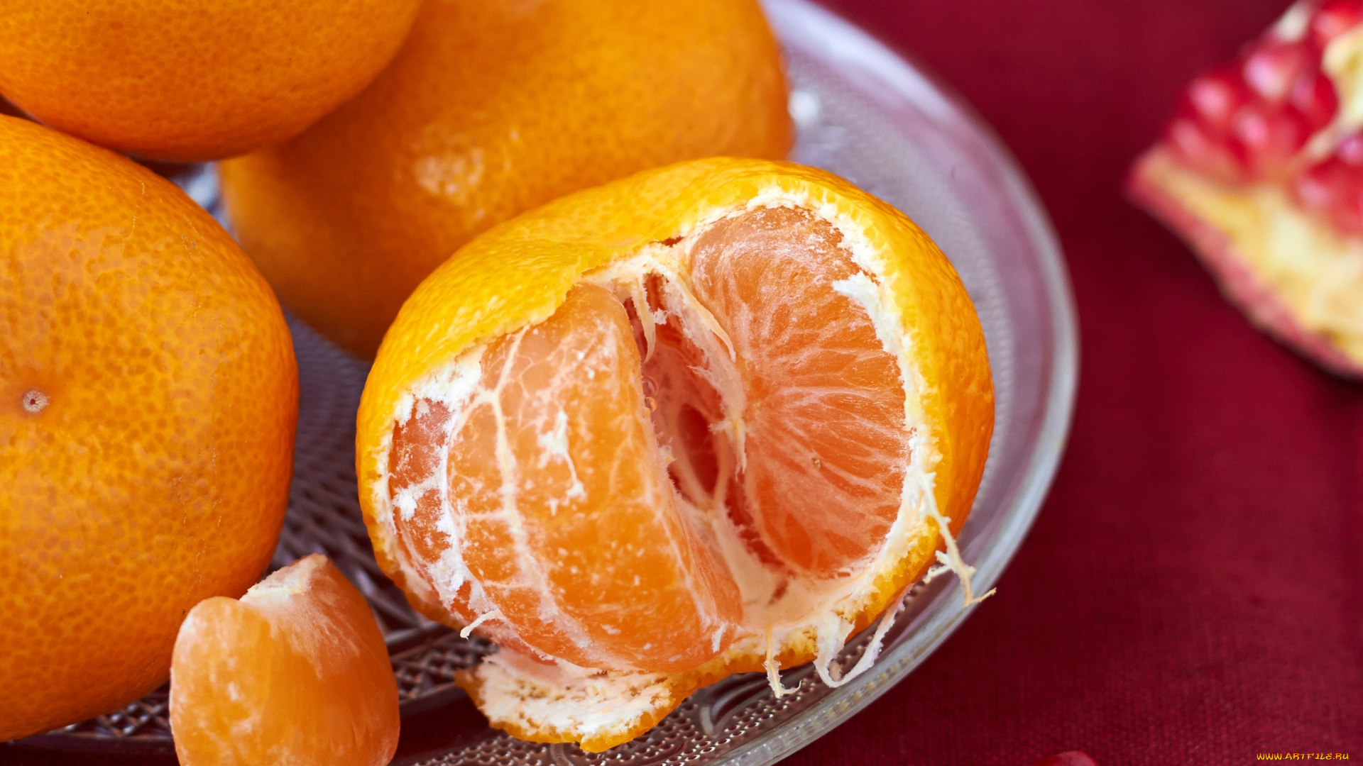 еда, цитрусы, мандарины