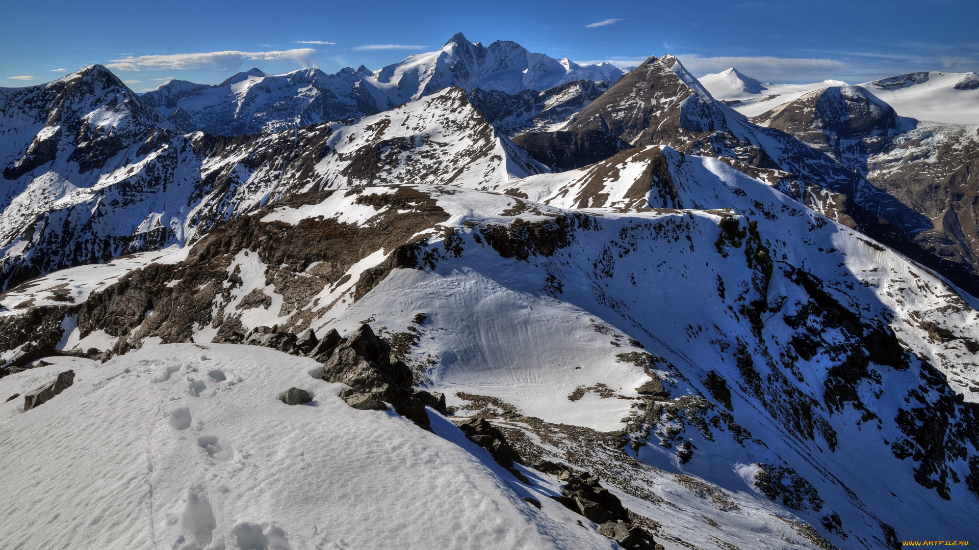 природа, горы, снег