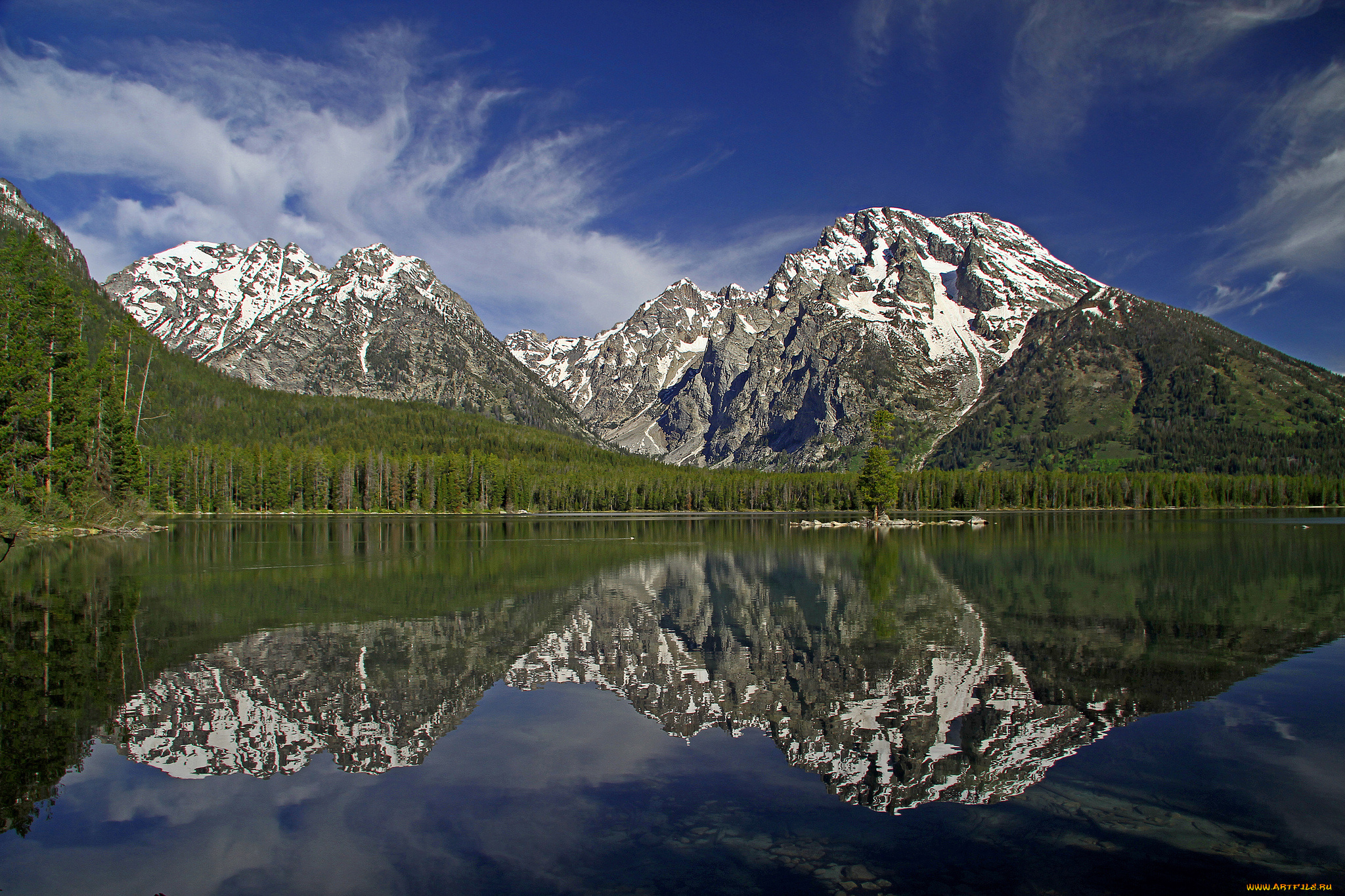 leigh, lake, grand, teton, national, park, wyoming, природа, реки, озера, лес, отражение, горы, вайоминг, озеро, гранд-титон, гора, моран, mount, moran
