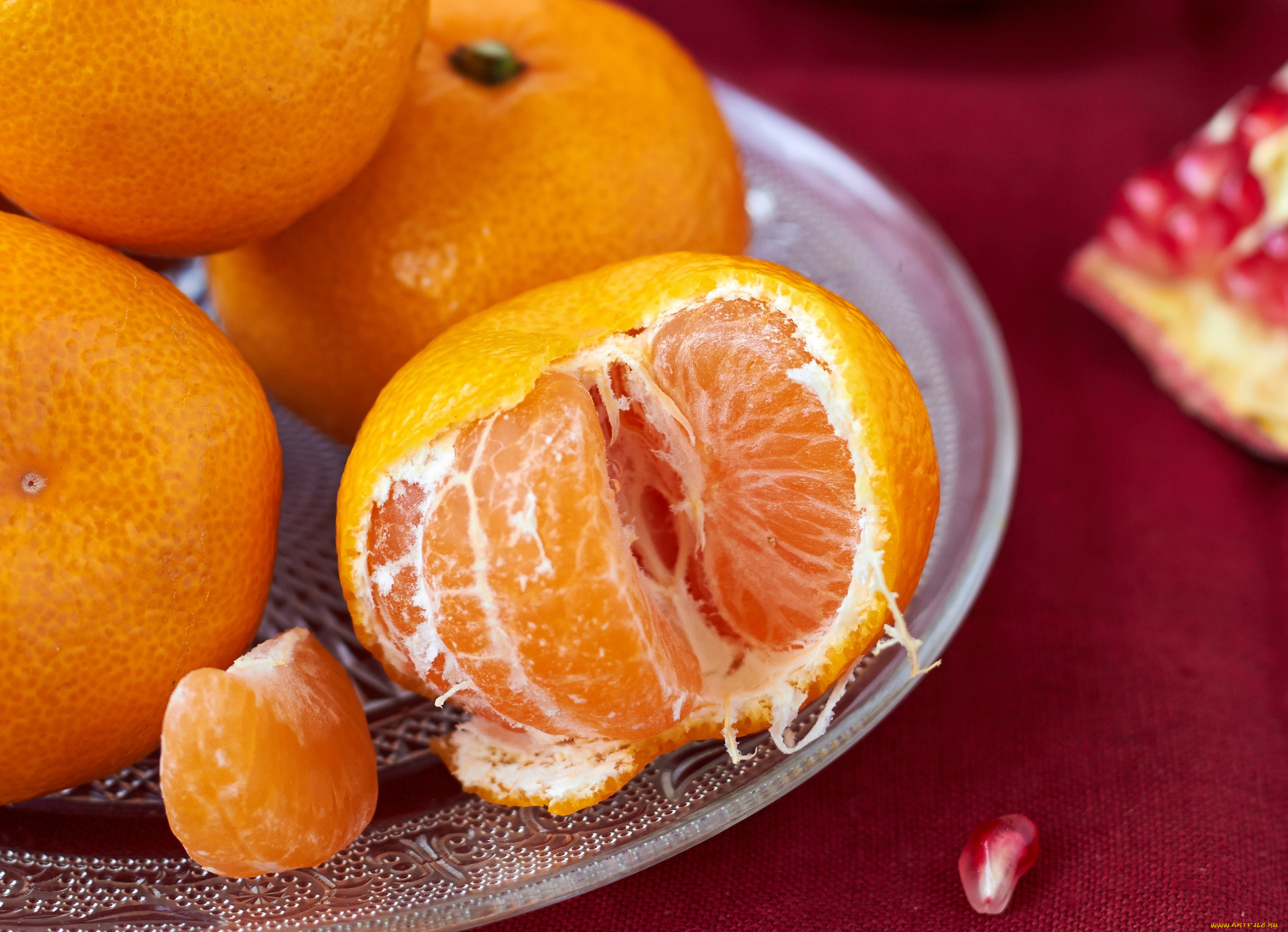 еда, цитрусы, мандарины