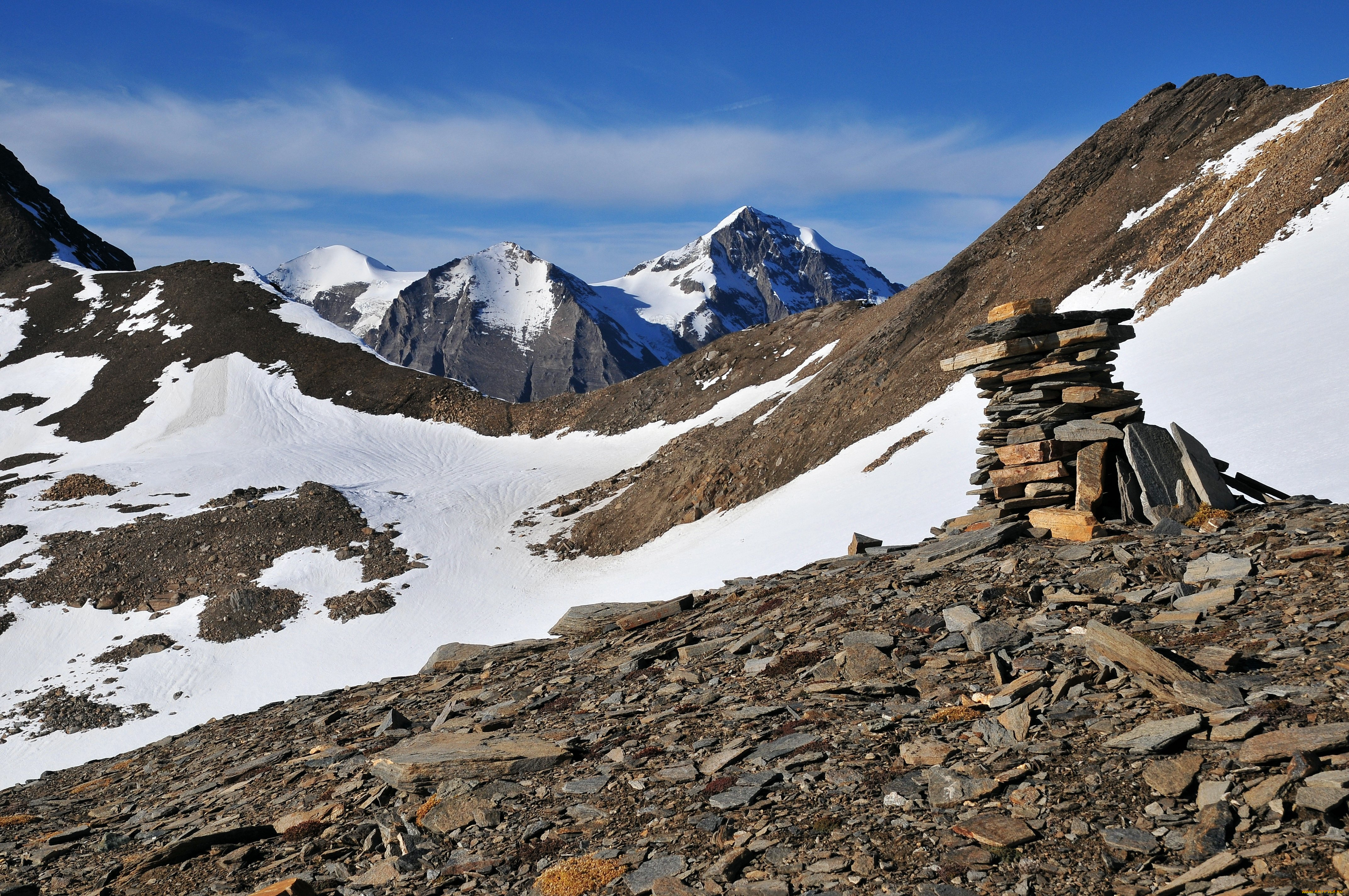 природа, горы, снег