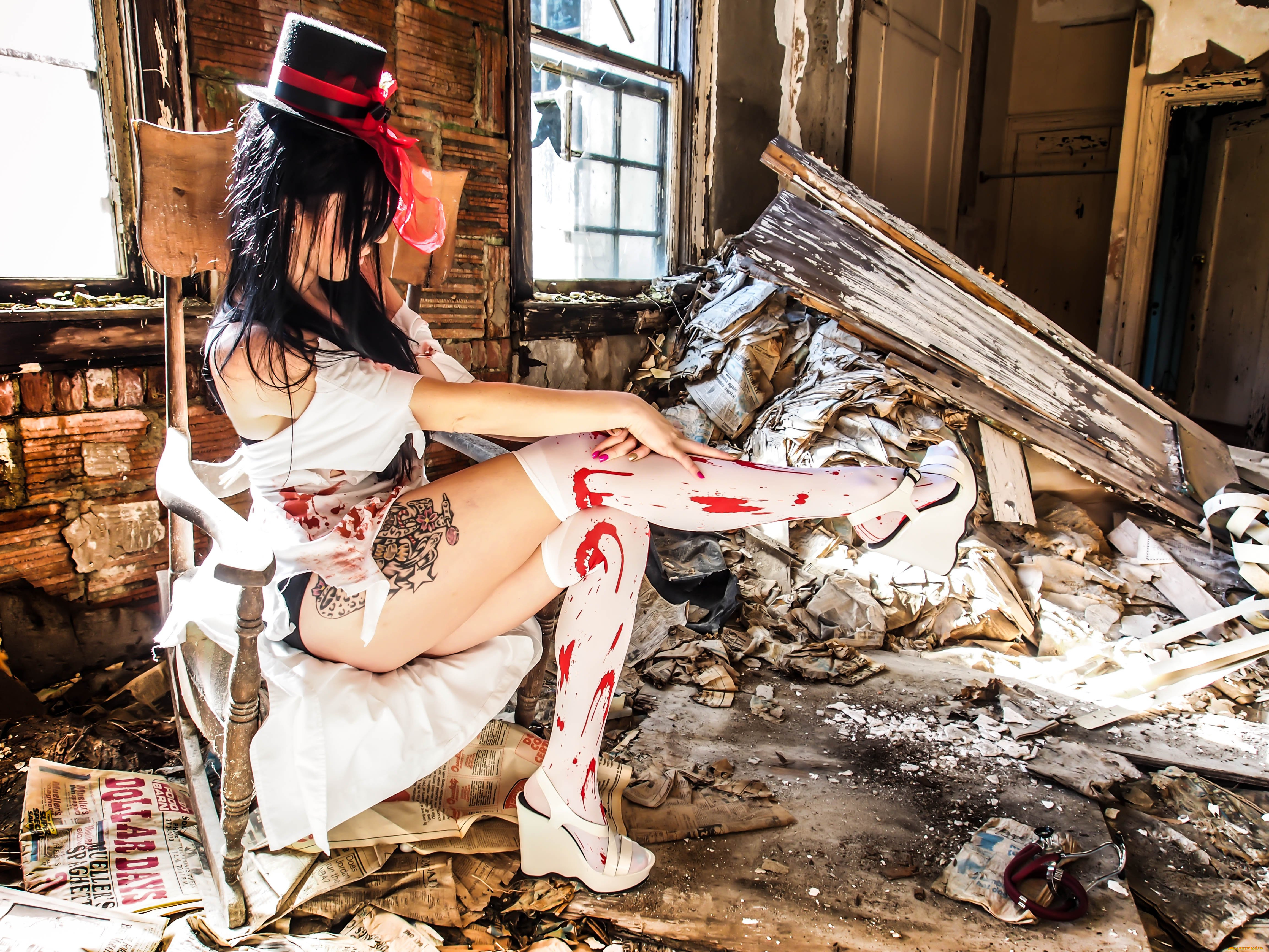 -Unsort, Брюнетки, Шатенки, девушки, unsort, брюнетки, шатенки, тату, шляпа