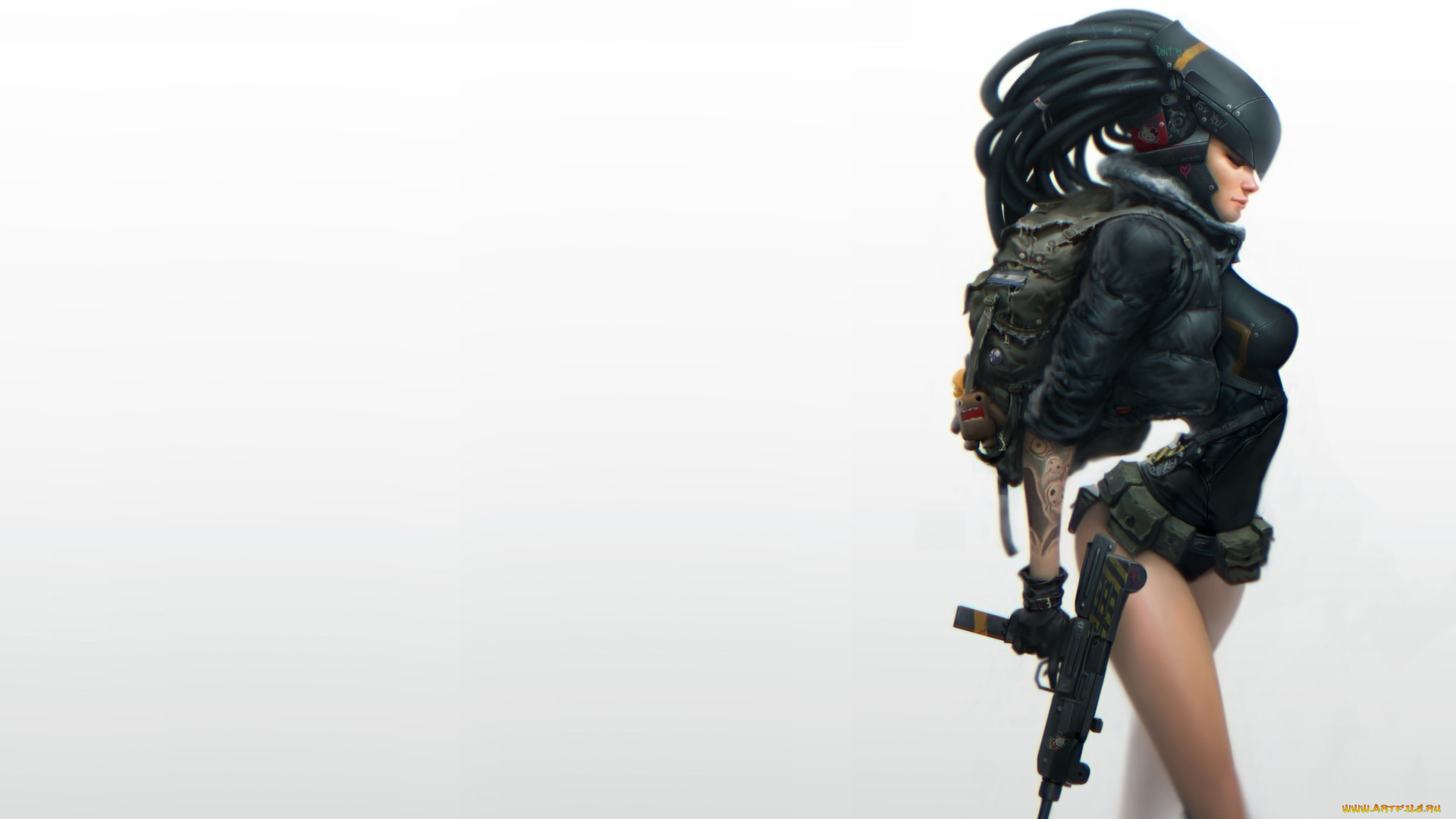 фэнтези, девушки, фон, оружие, профиль, sci-fi, девушка, фантастика, арт