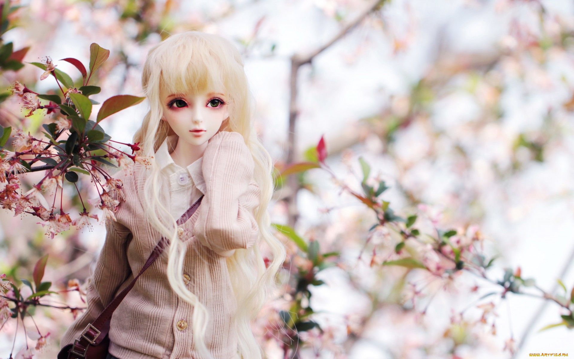 разное, игрушки, игрушка, кукла, весна, листья, веточки