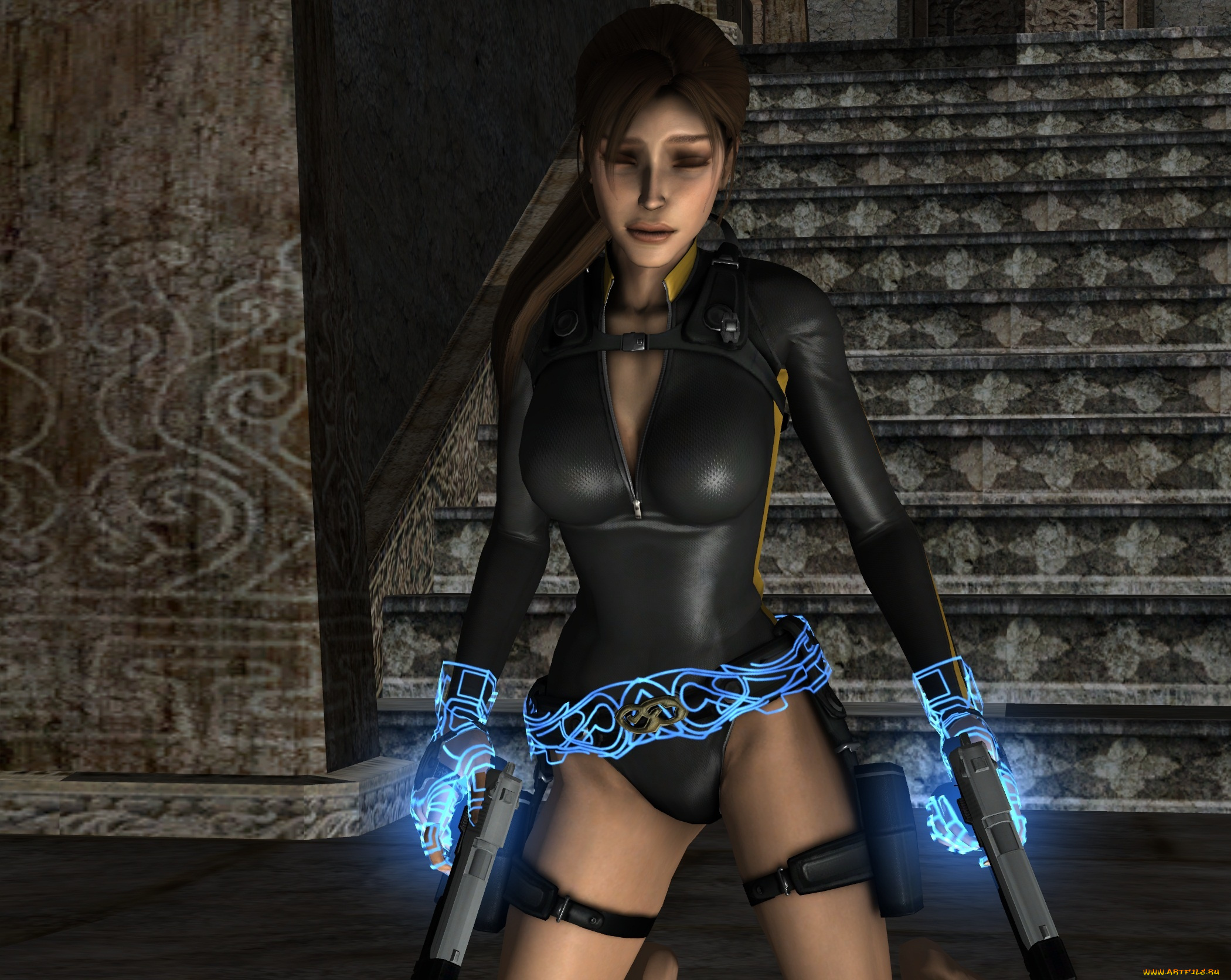 3д, графика, фантазия, , fantasy, оружие, фон, взгляд, девушка