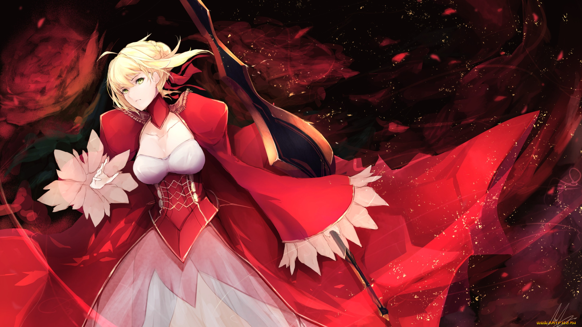 аниме, fate, stay, night, saber