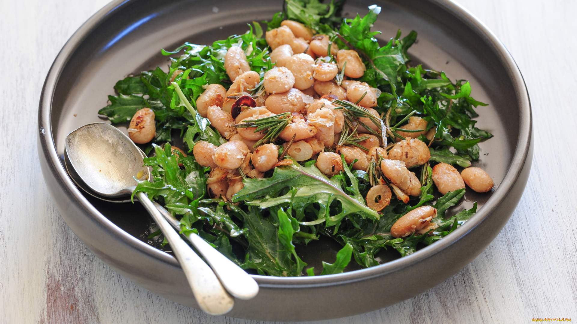 еда, вторые, блюда, фасоль, зелень