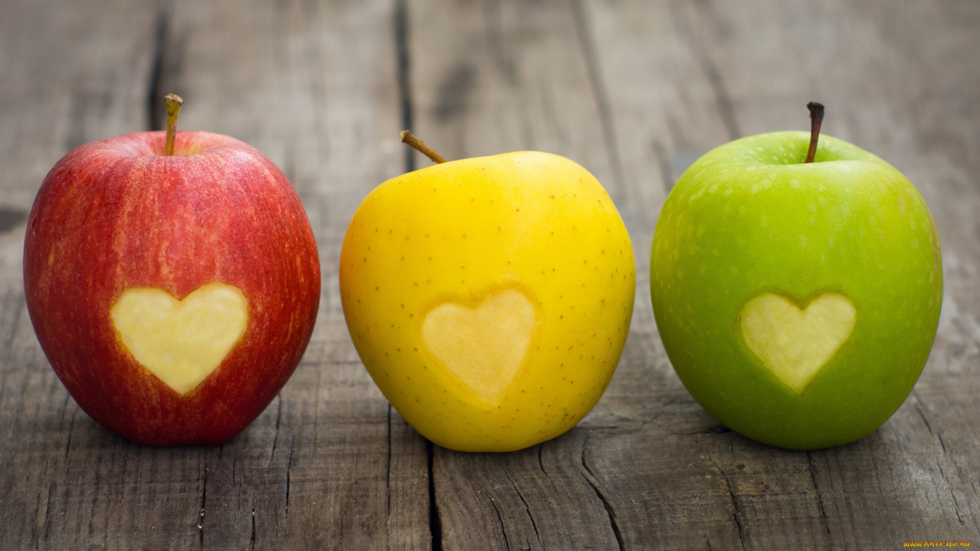 еда, Яблоки, сердечки, яблоки, фрукты