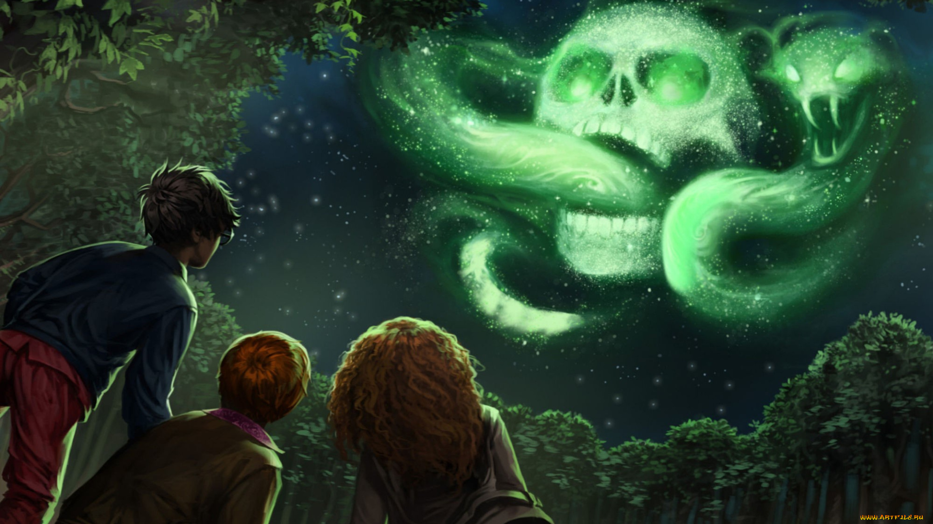 фэнтези, магия, череп, дети