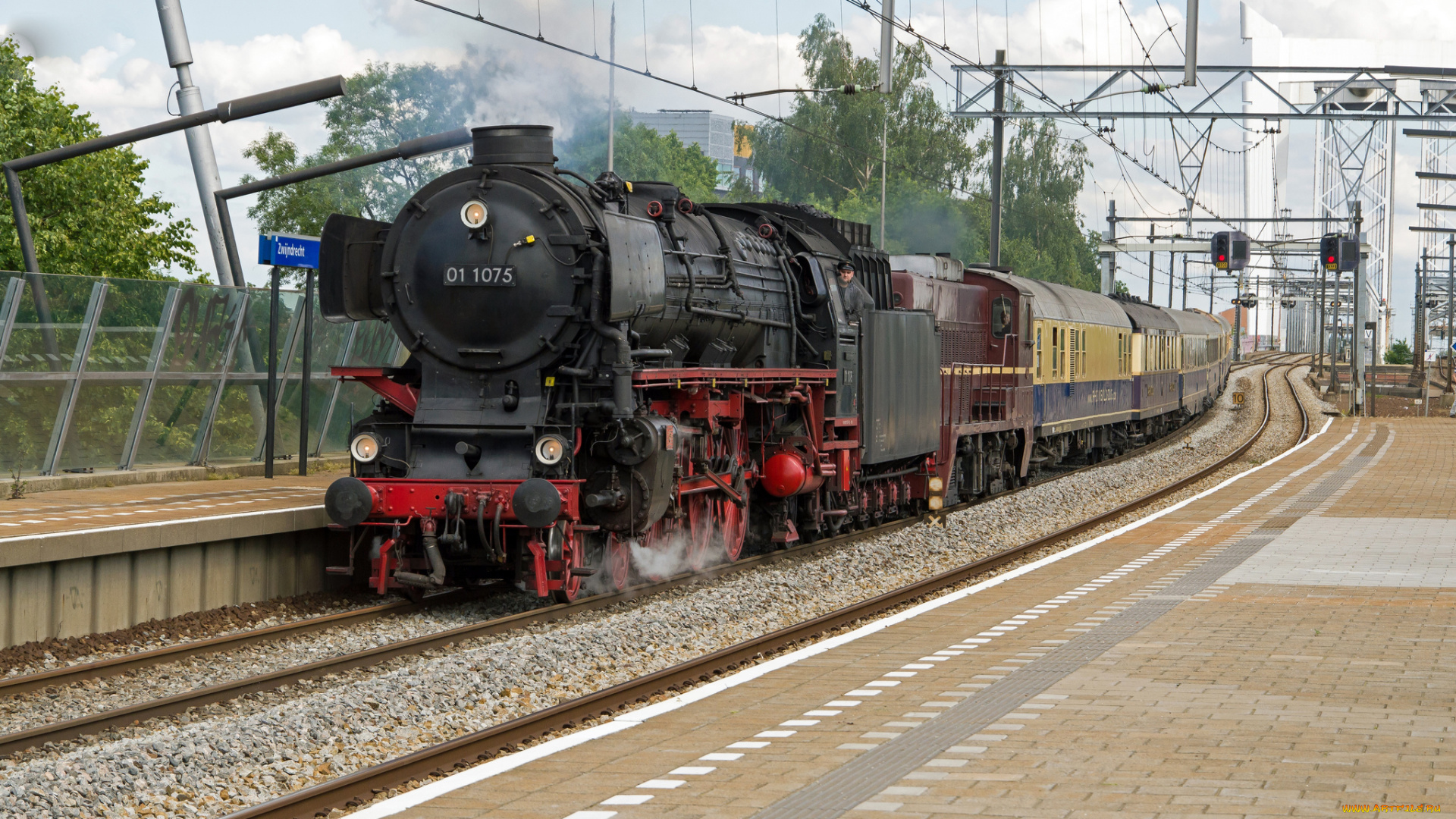 техника, паровозы, локомотив, рельсы, состав