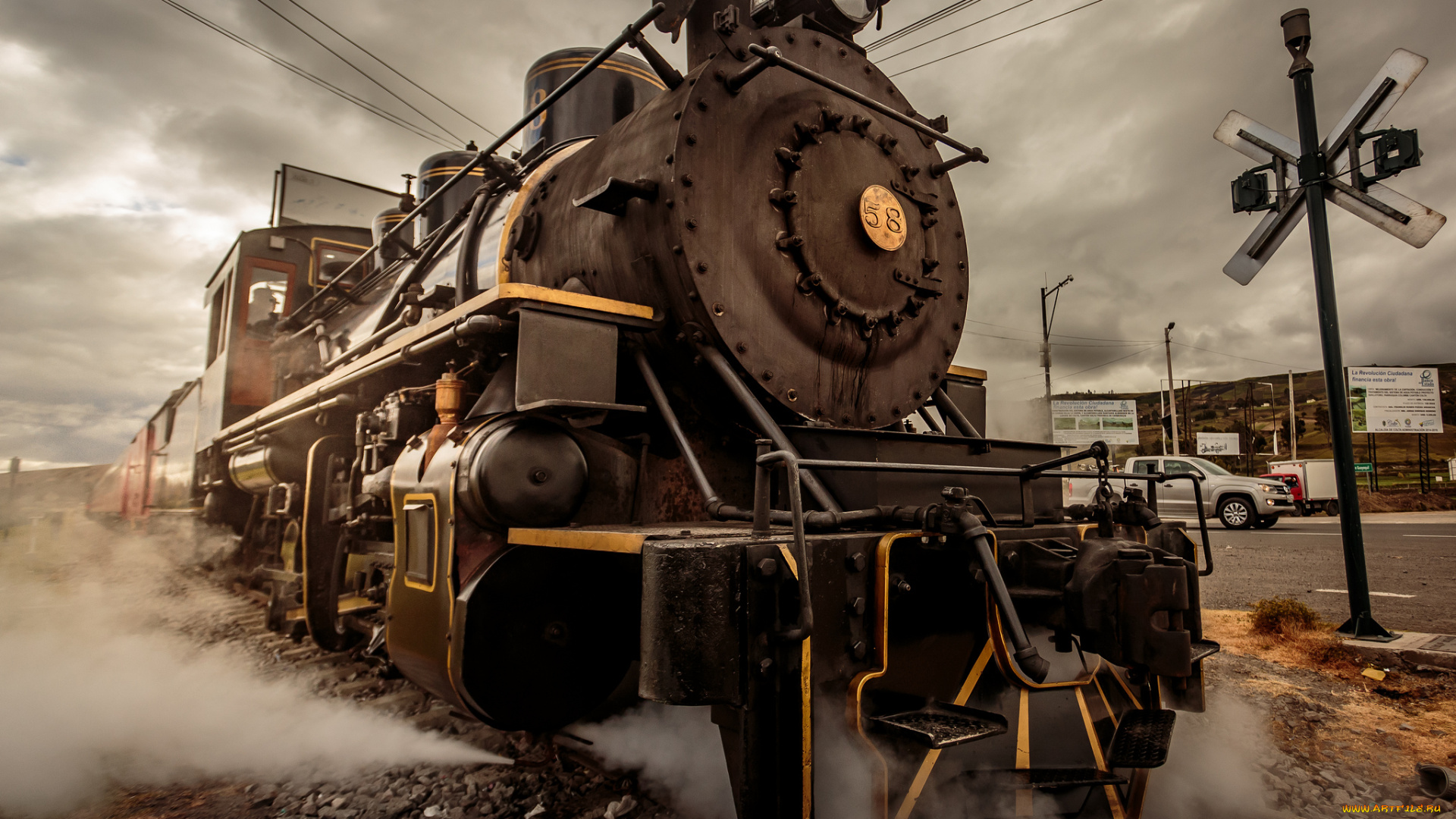 техника, паровозы, состав, локомотив, рельсы