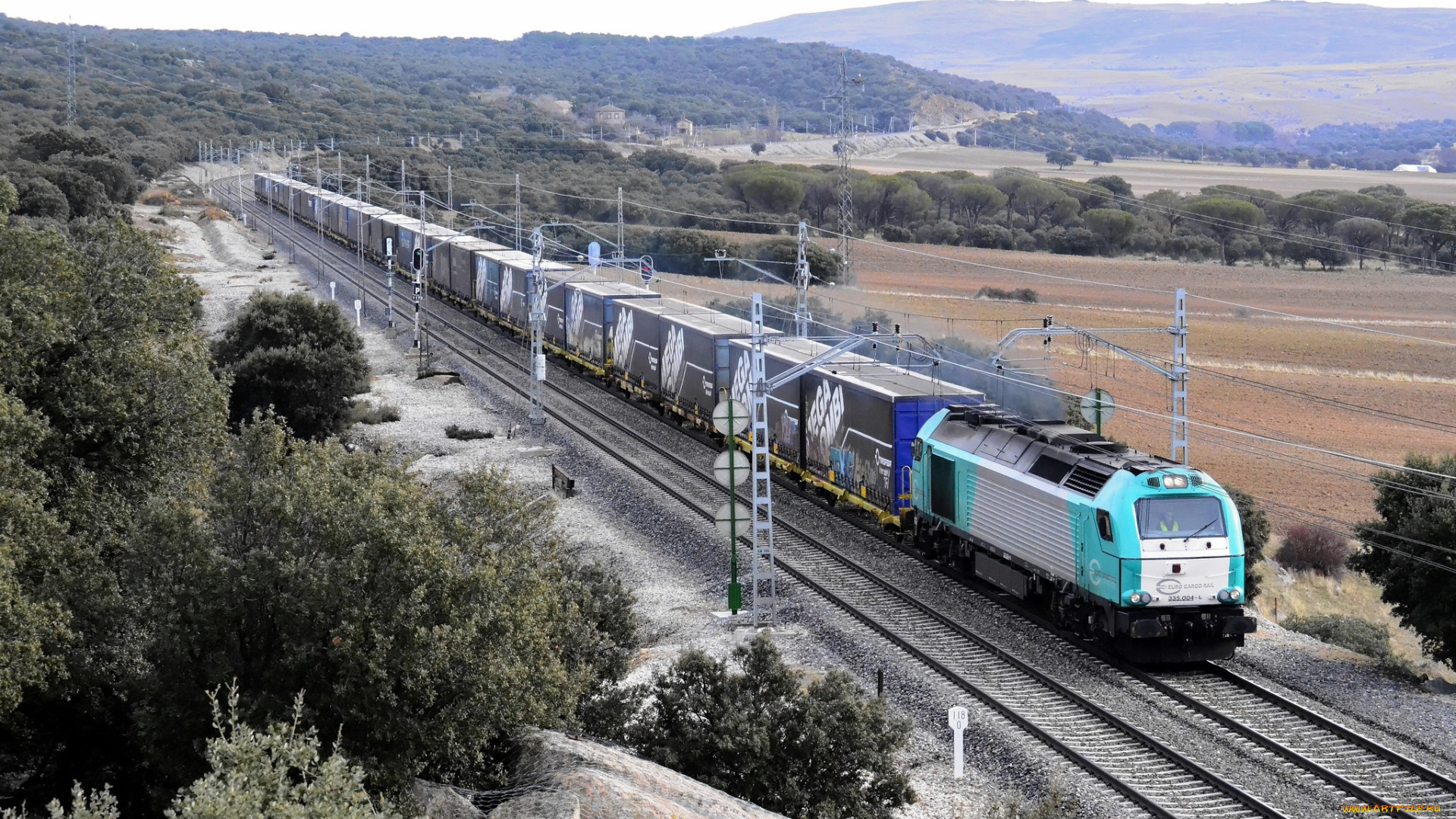 техника, поезда, рельсы, локомотив, состав