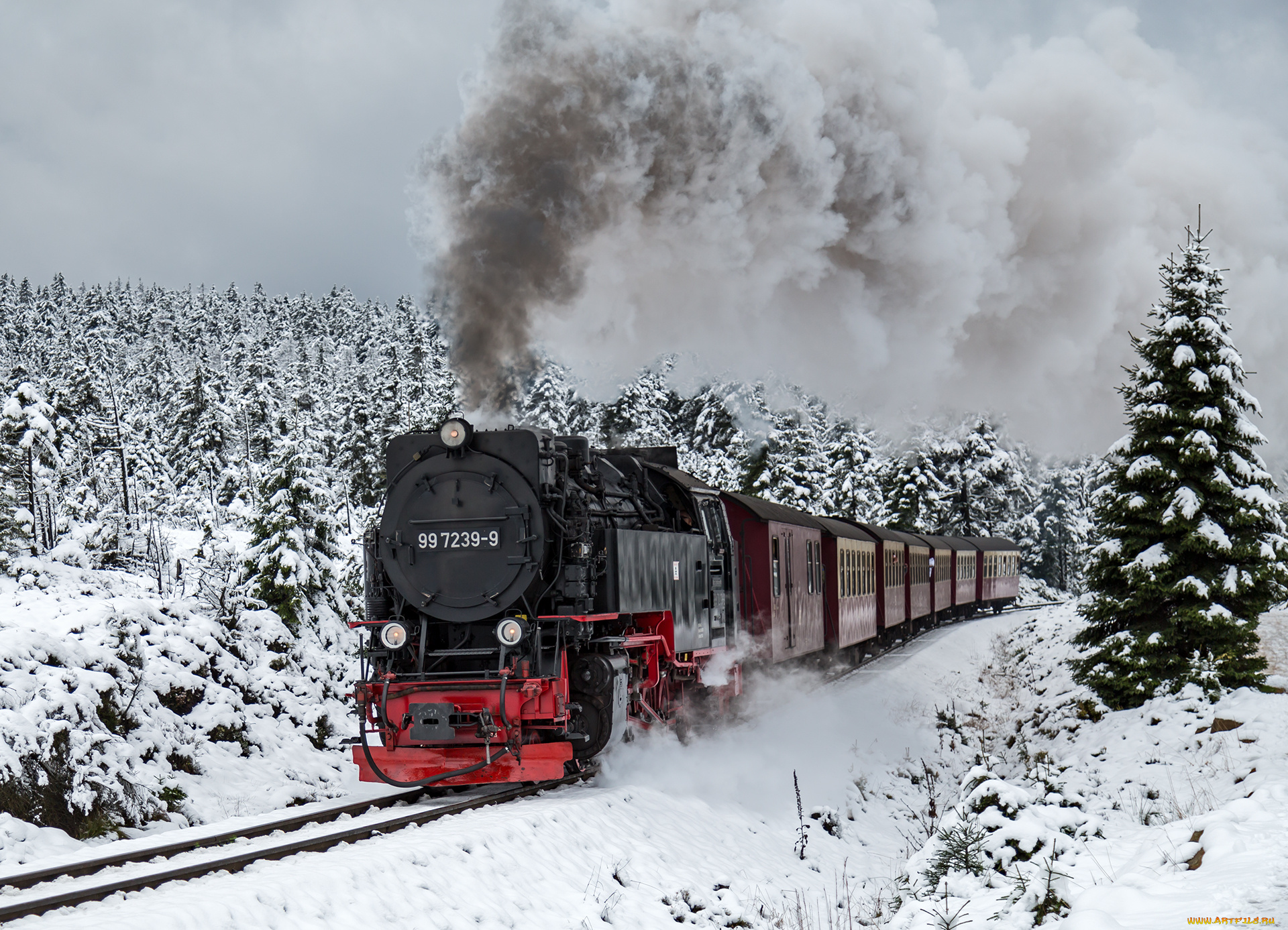 техника, паровозы, рельсы, состав, локомотив