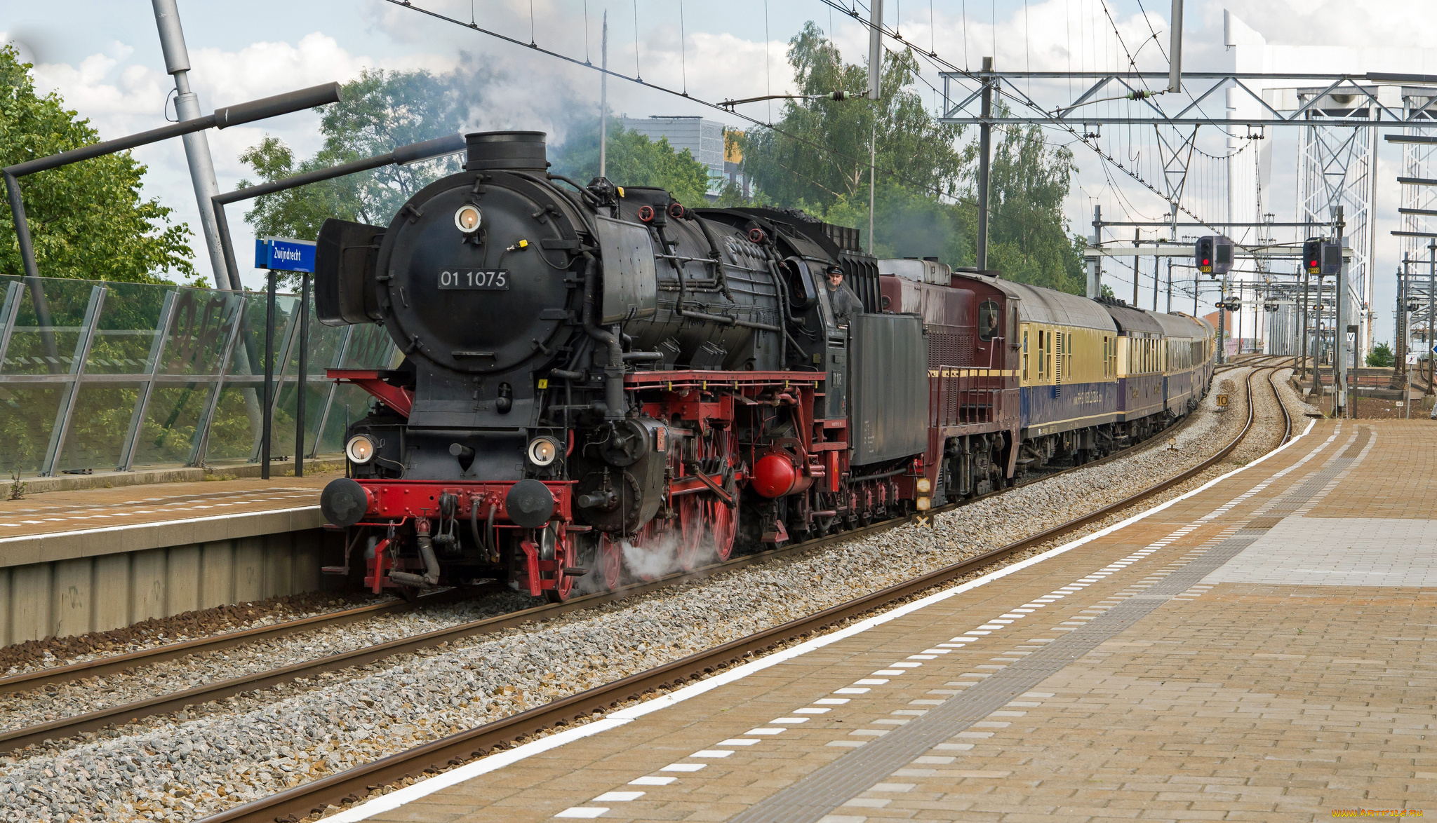 техника, паровозы, локомотив, рельсы, состав