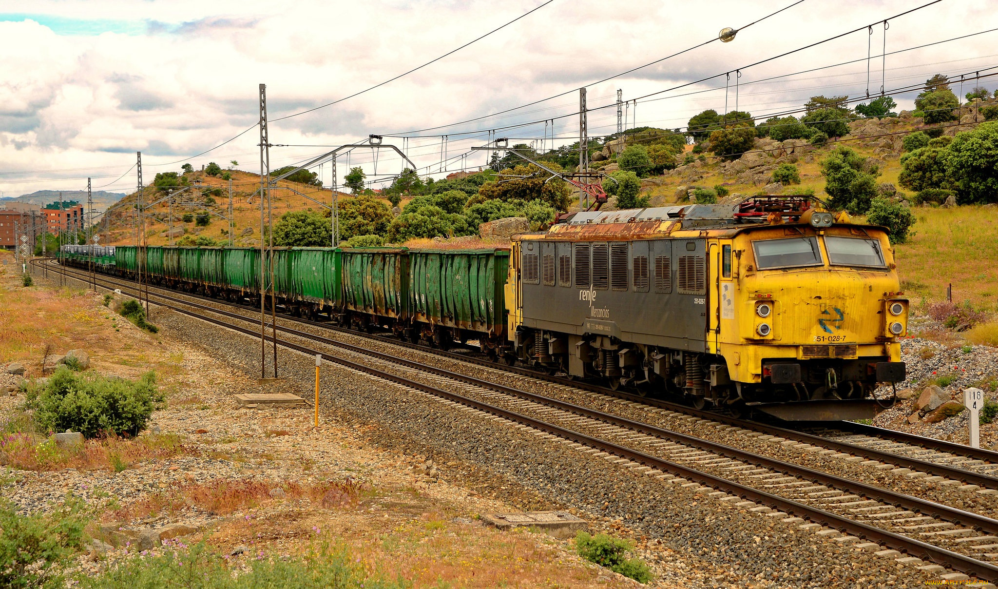 техника, поезда, рельсы, локомотив, состав