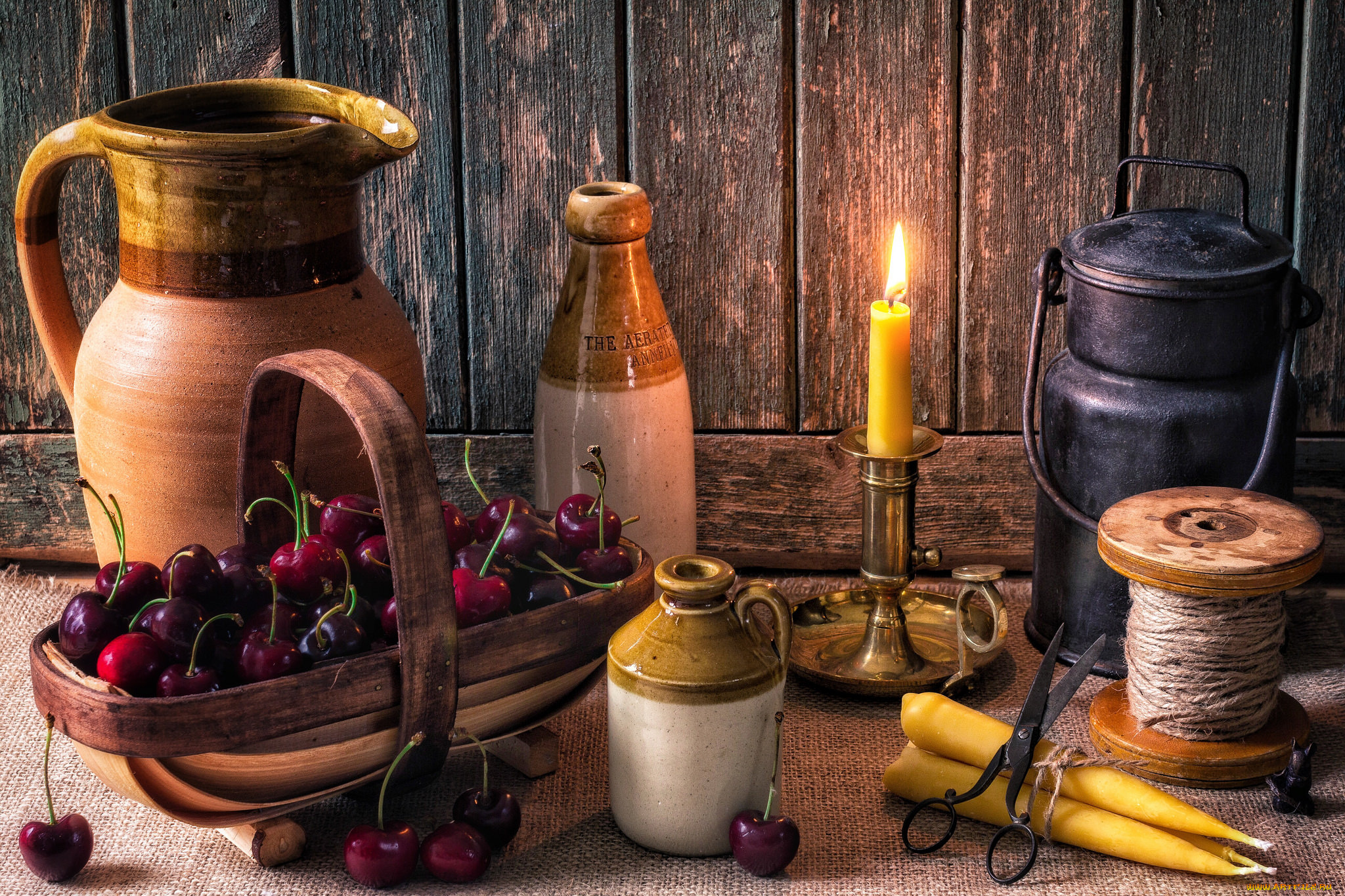 еда, натюрморт, лампа, ягоды