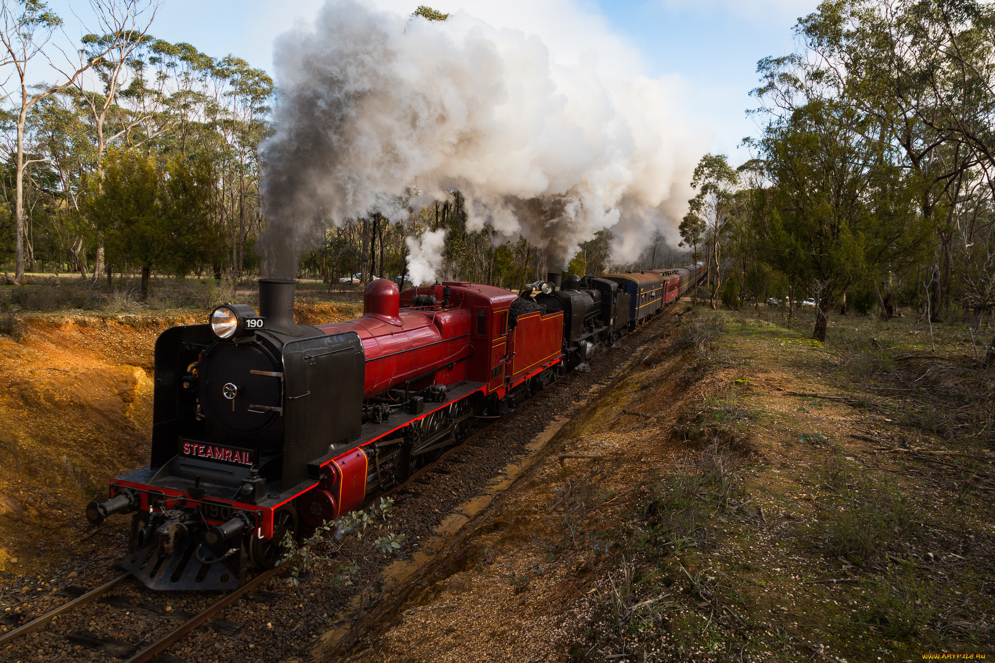 техника, паровозы, состав, локомотив, рельсы