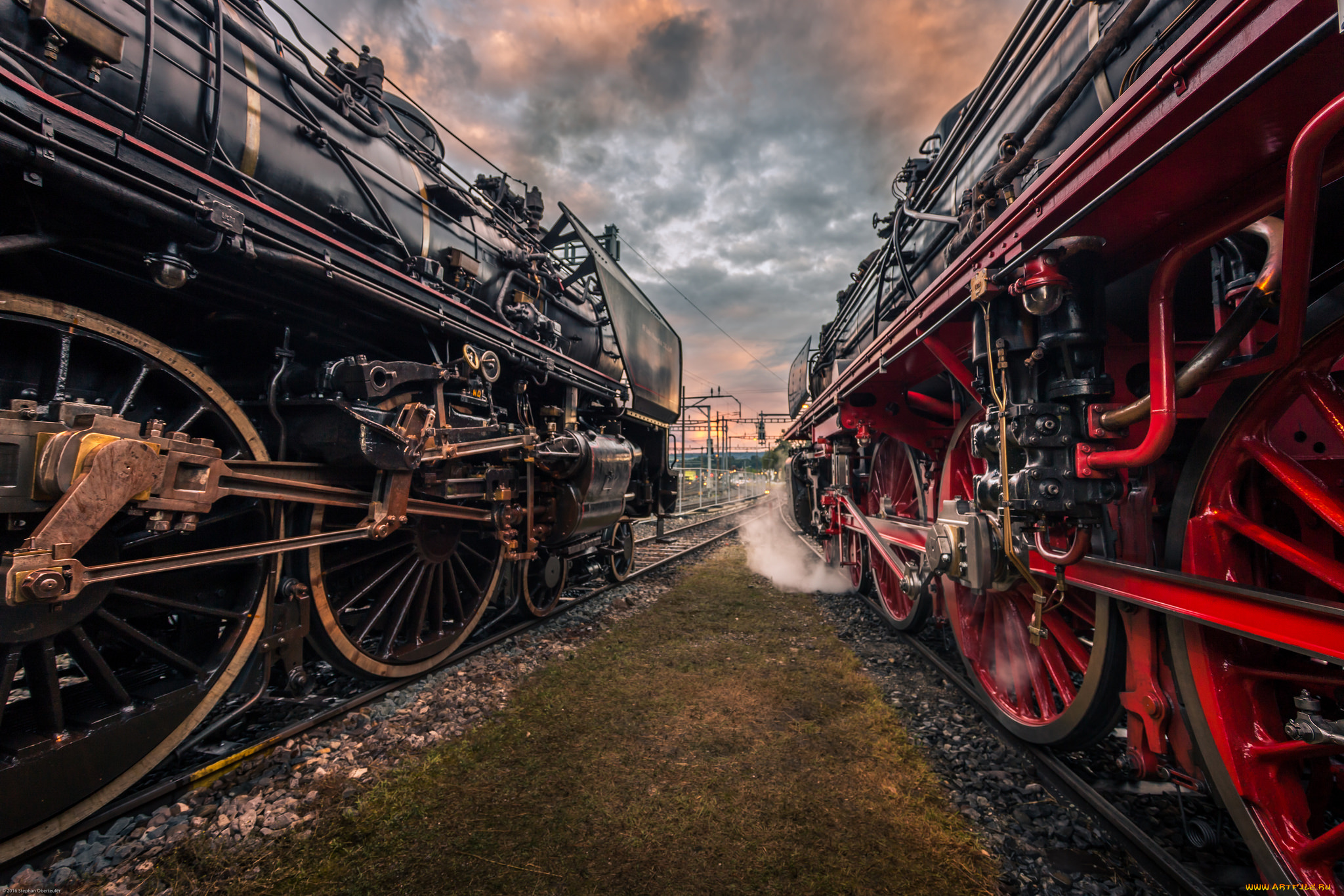 техника, паровозы, состав, локомотив, рельсы