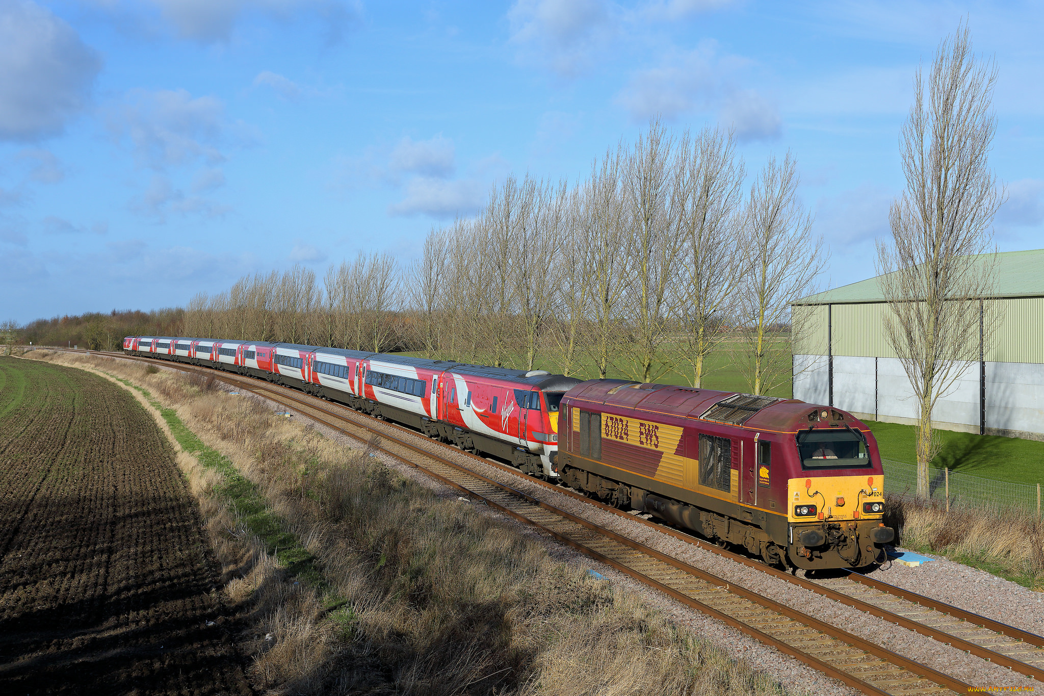 техника, поезда, состав, локомотив, рельсы