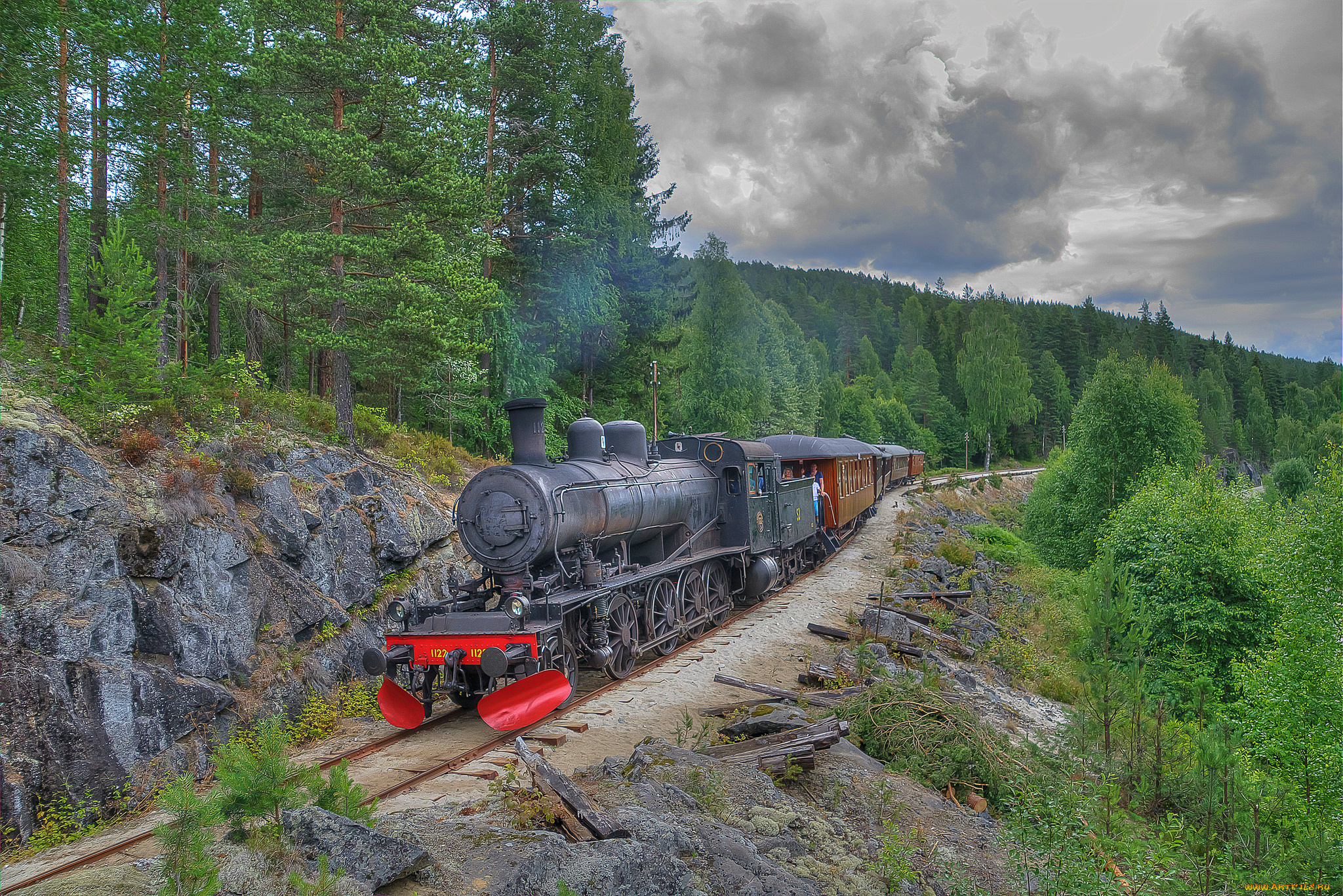 техника, паровозы, локомотив, рельсы, состав