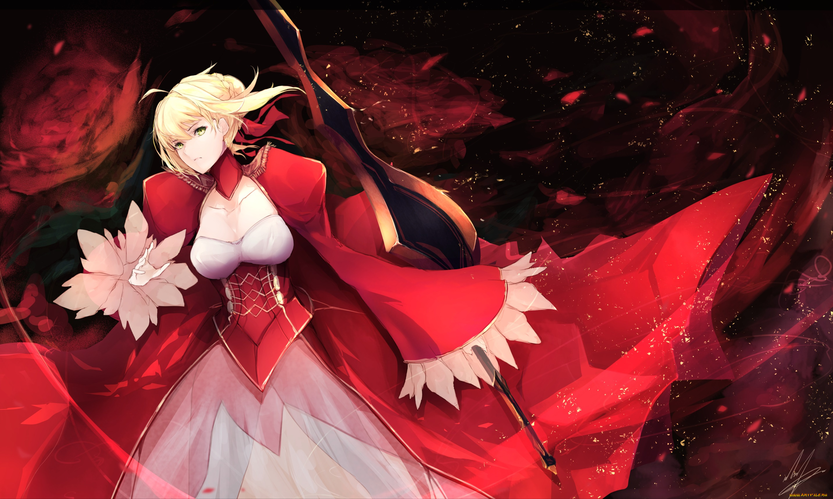 аниме, fate, stay, night, saber