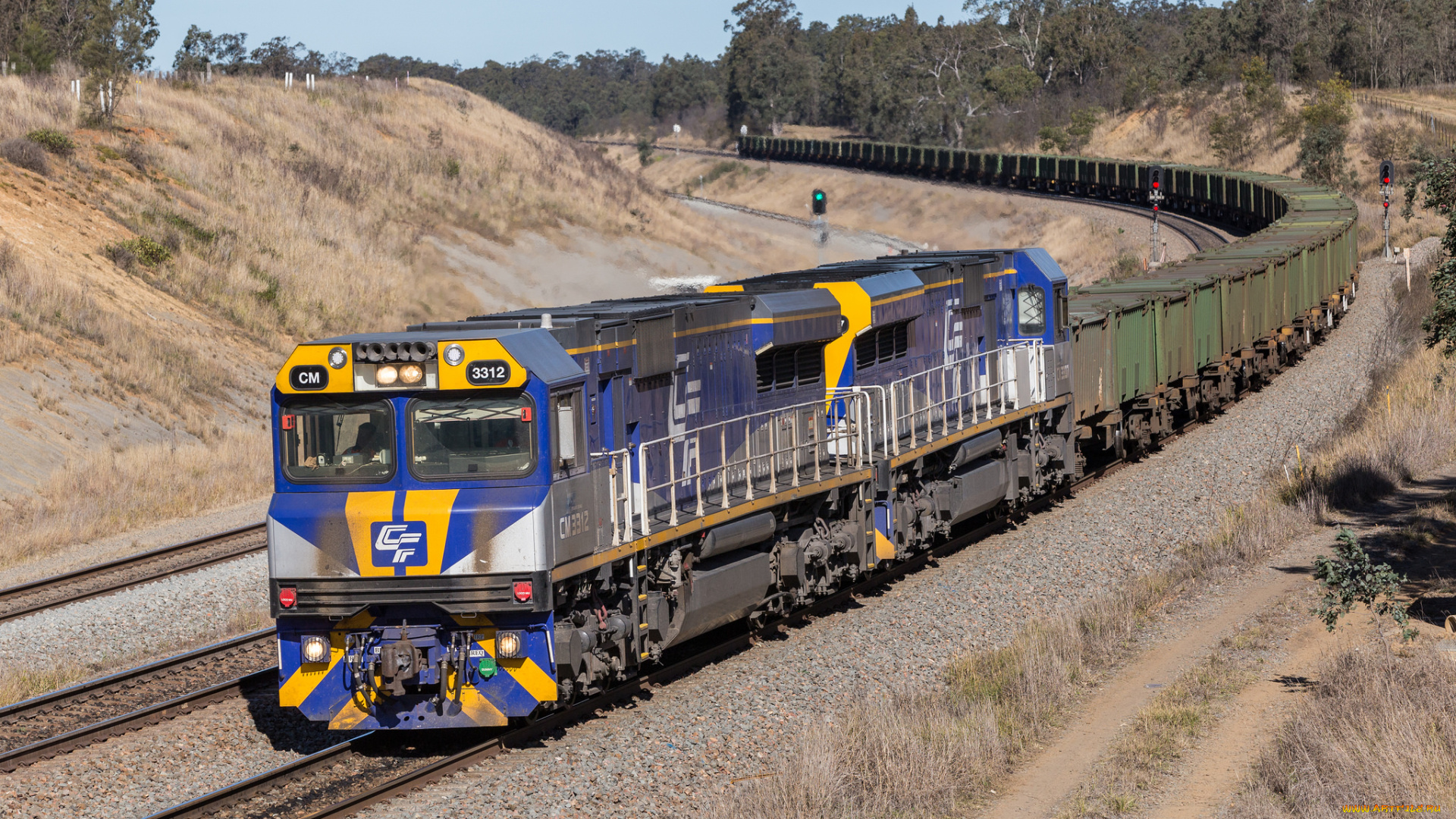 техника, поезда, локомотив, состав