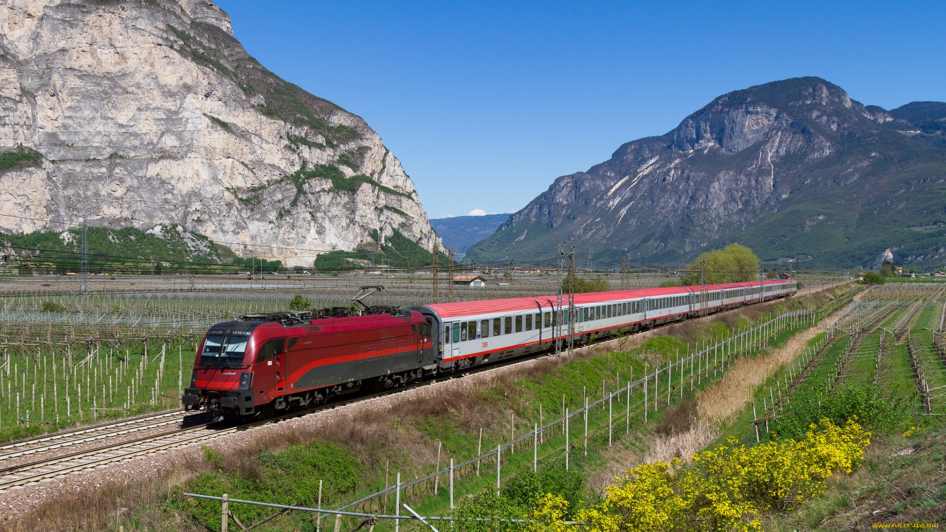 техника, поезда, локомотив, состав