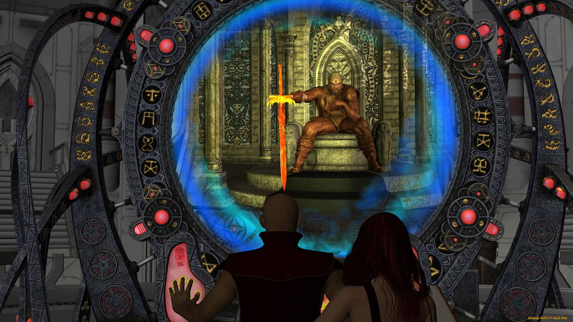 3д, графика, фантазия, , fantasy, взгляд, девушка, фон