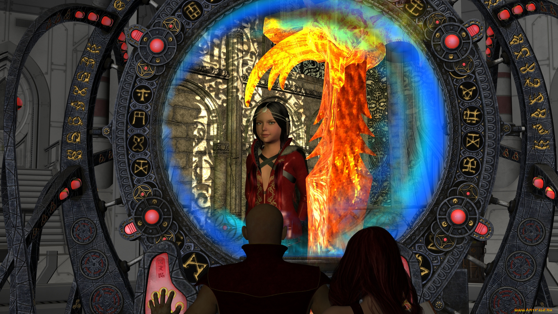 3д, графика, фантазия, , fantasy, взгляд, девушка, фон