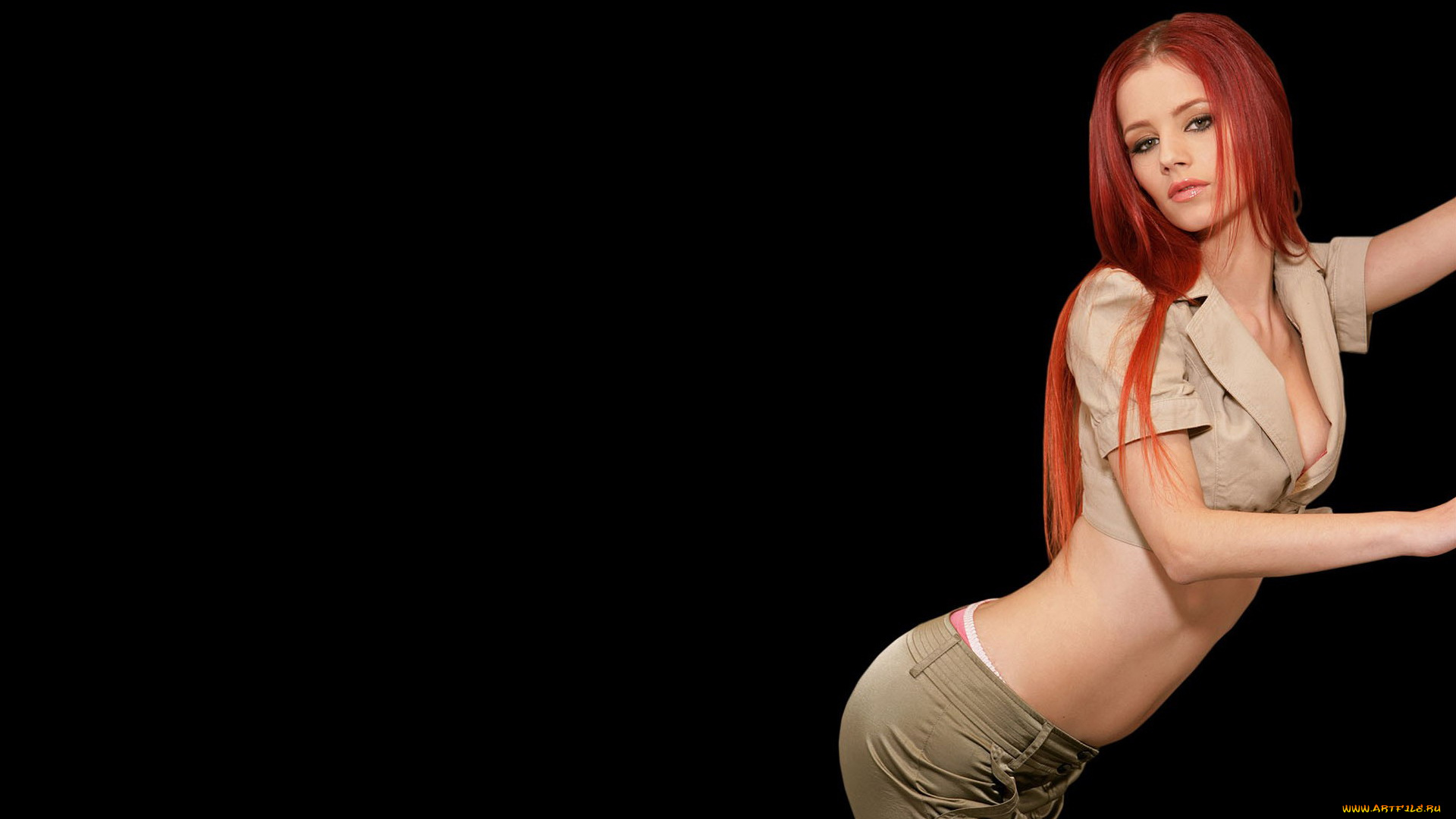 девушки, ariel, piperfawn, рыжая, топ, брюки