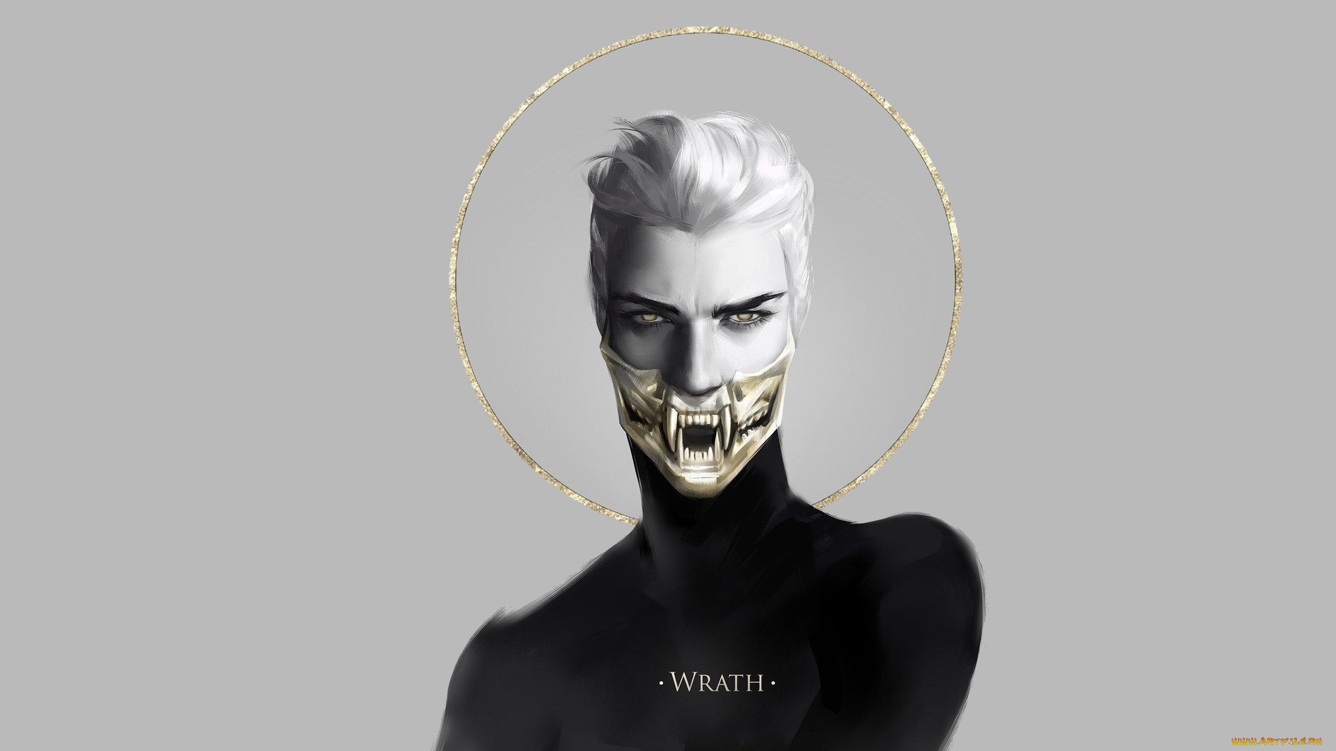 фэнтези, демоны, свитер, парень, клыки