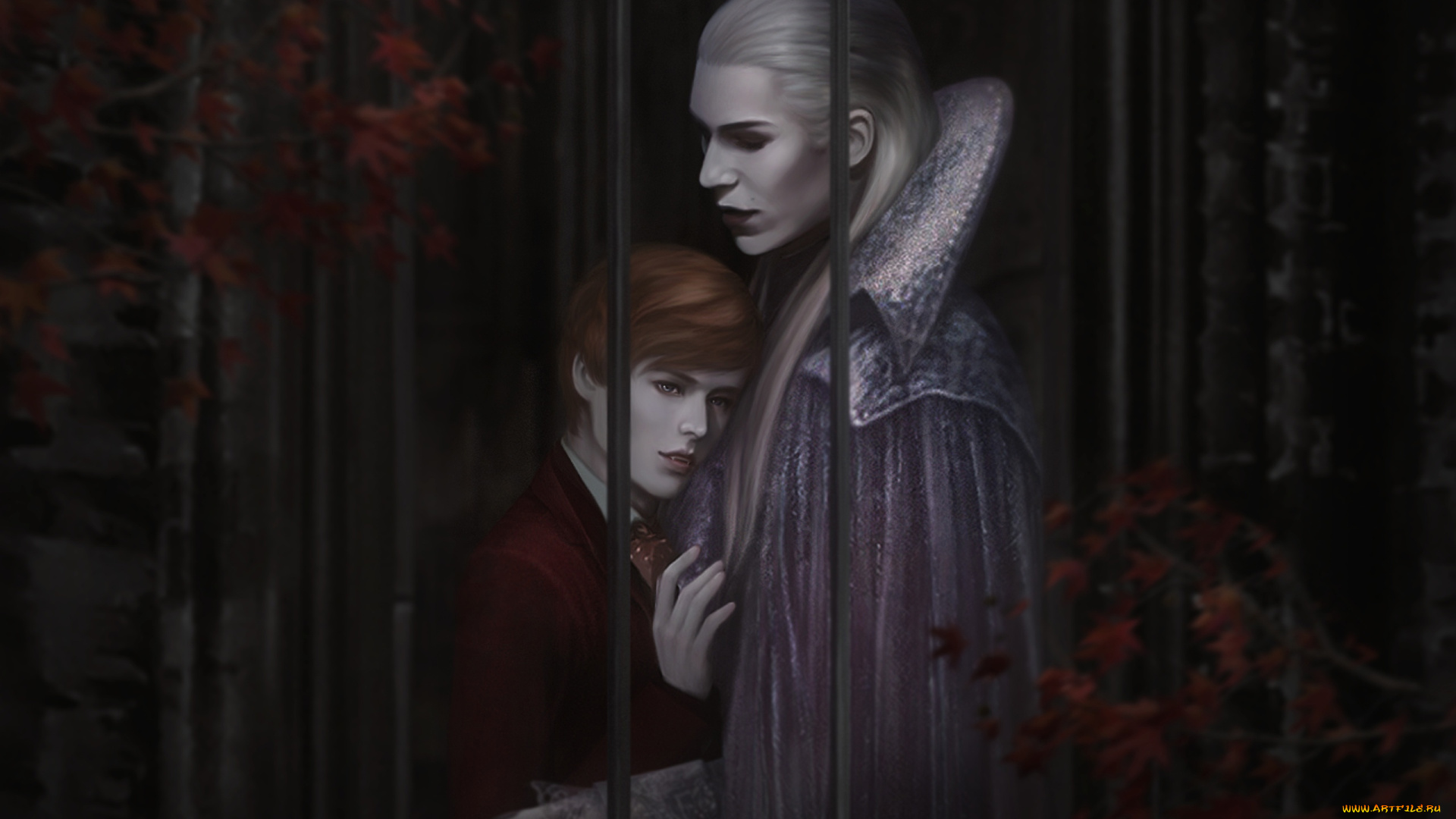 фэнтези, вампиры, лес, осень